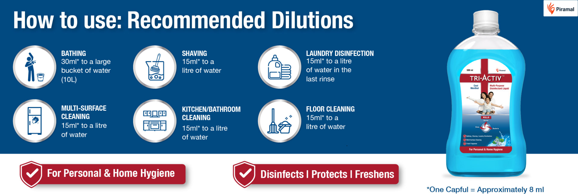 Tri-Activ Menthol Cool Multi-Purpose Disinfectant Liquid, 500 ml, Pack of 1 Tri-Activ Menthol Cool Multi-Purpose Disinfectant Liquid, 500 ml, Pack of 1