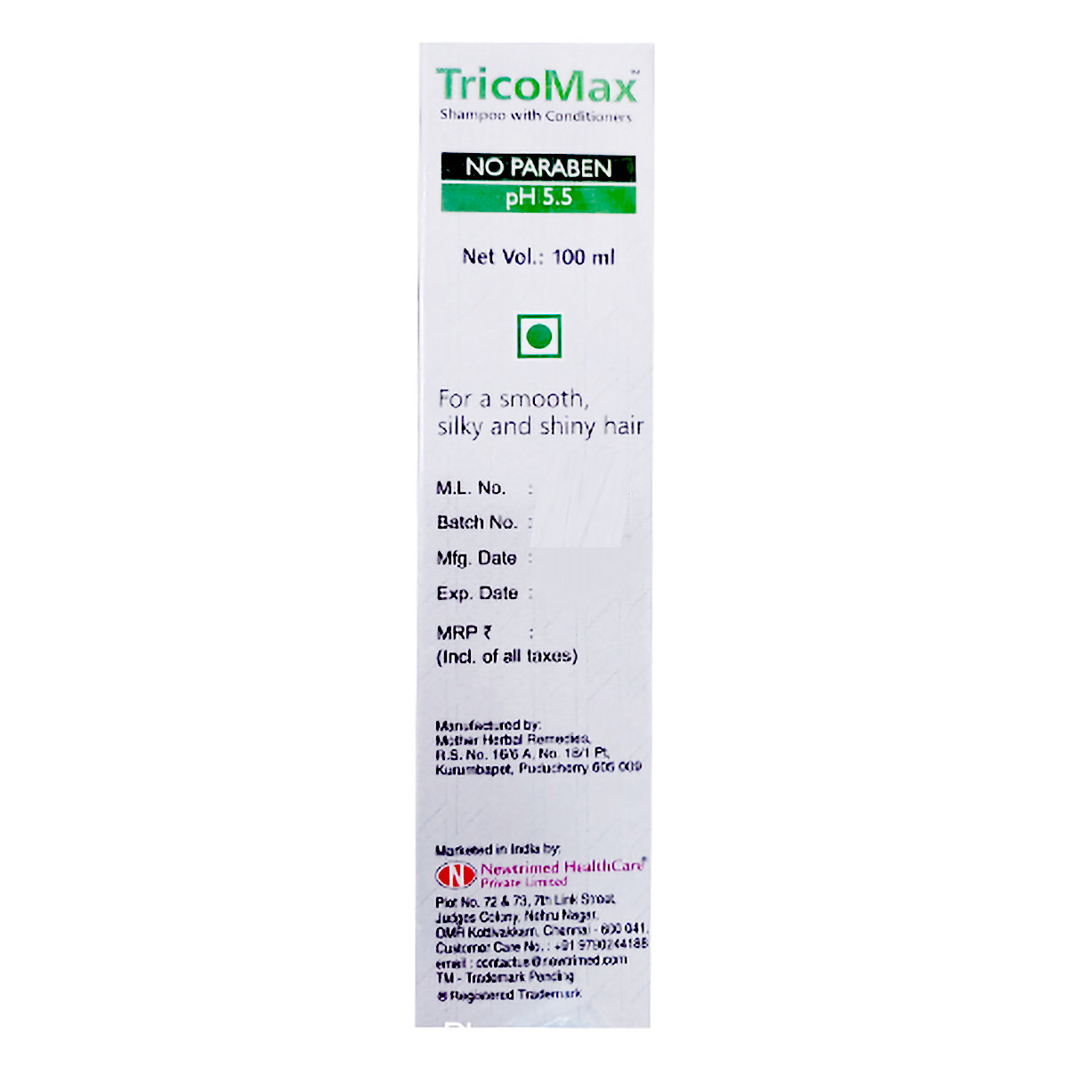 Tricomax Shampoo With Conditioner, 100 ml, Pack of 1 Tricomax Shampoo With Conditioner, 100 ml, Pack of 1