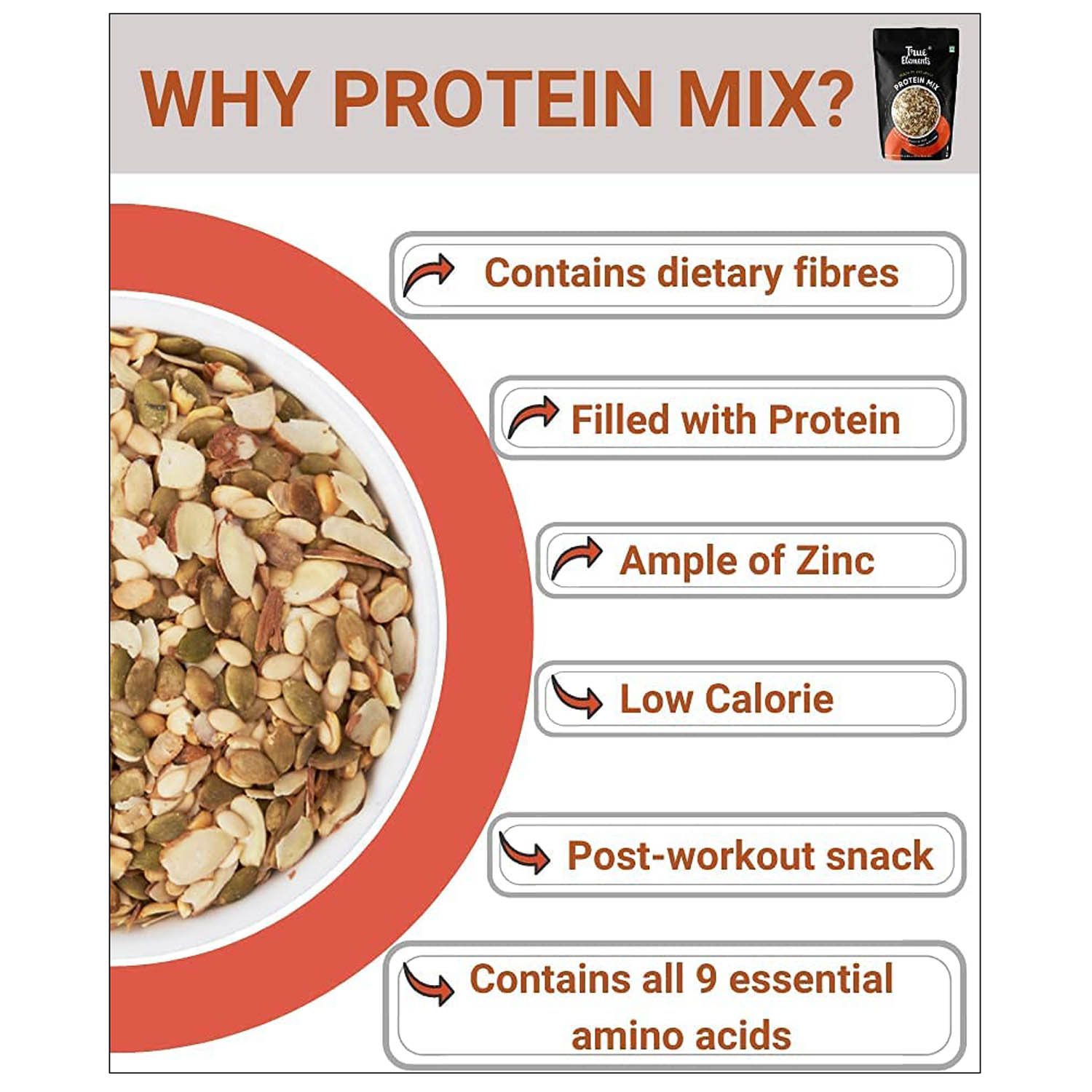 True Elements Protein Mix, 125 gm, Pack of 1 True Elements Protein Mix, 125 gm, Pack of 1