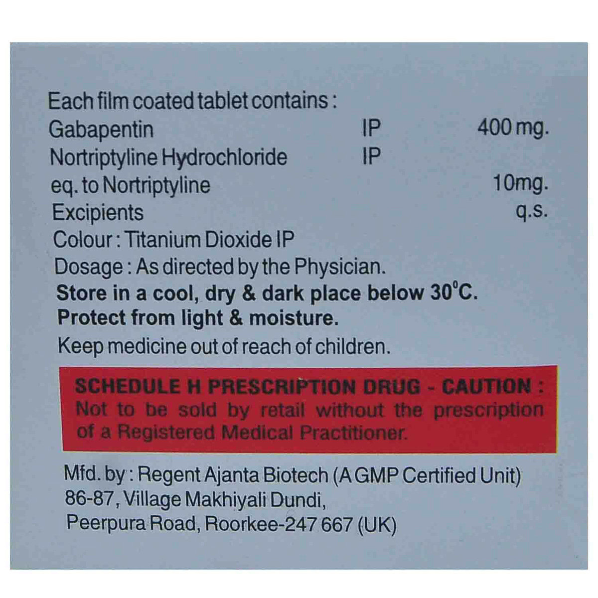 Trypentin NT Tablet 10's, Pack of 10 TABLETS Trypentin NT Tablet 10's, Pack of 10 TABLETS