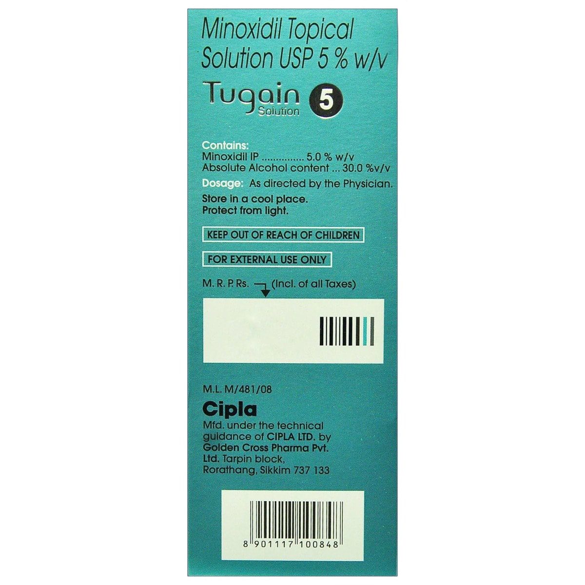 Tugain 5% Topical Solution 60 ml, Pack of 1 SOLUTION Tugain 5% Topical Solution 60 ml, Pack of 1 SOLUTION