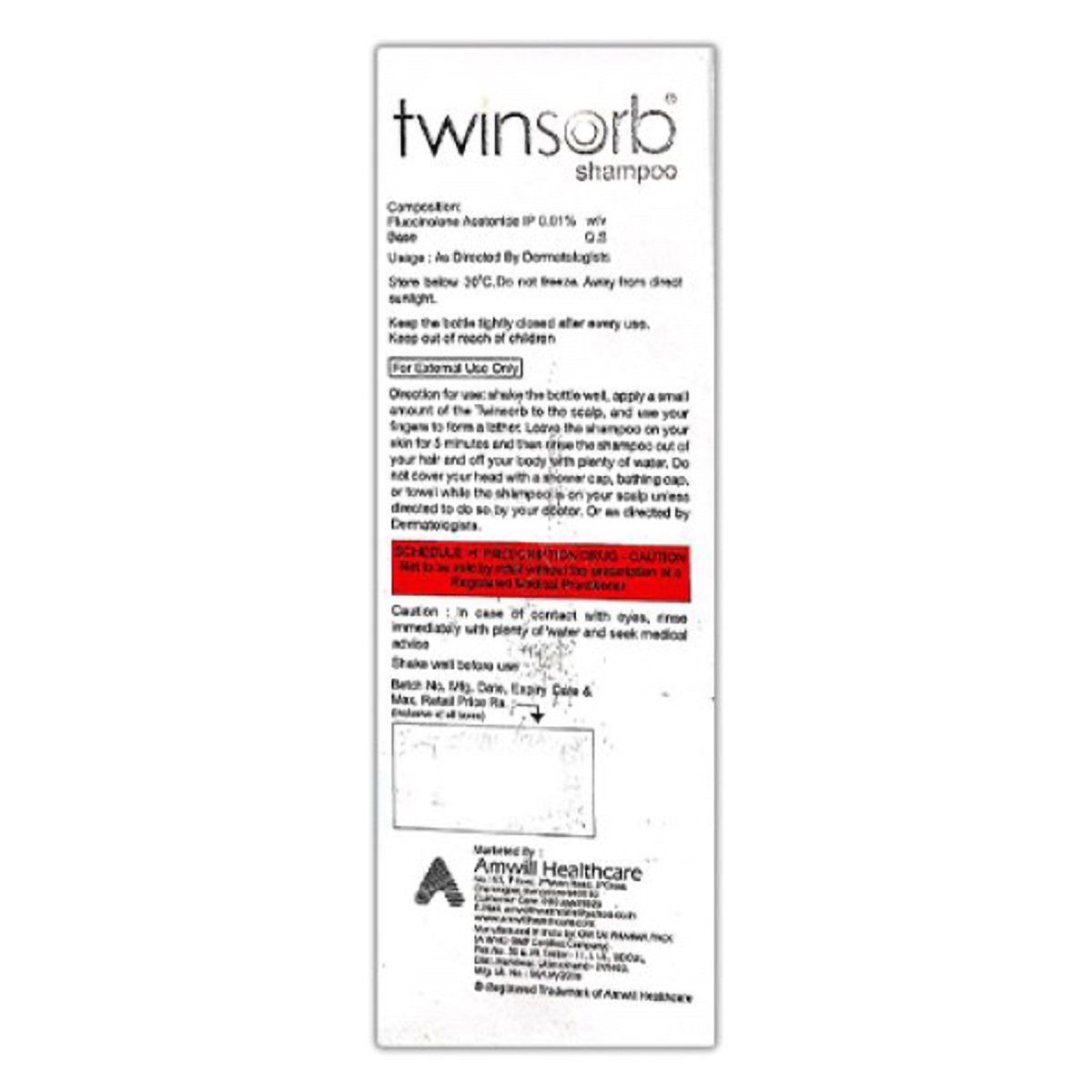 Twinsorb Shampoo, 100 ml, Pack of 1 Twinsorb Shampoo, 100 ml, Pack of 1