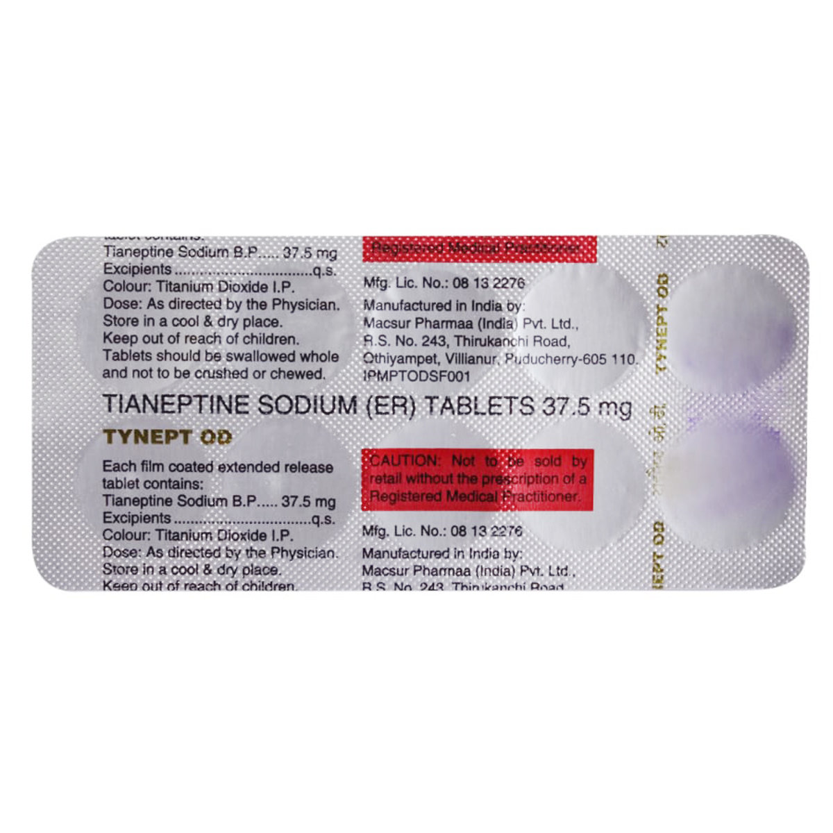 Tynept OD Tablet 10's, Pack of 10 TABLETS Tynept OD Tablet 10's, Pack of 10 TABLETS