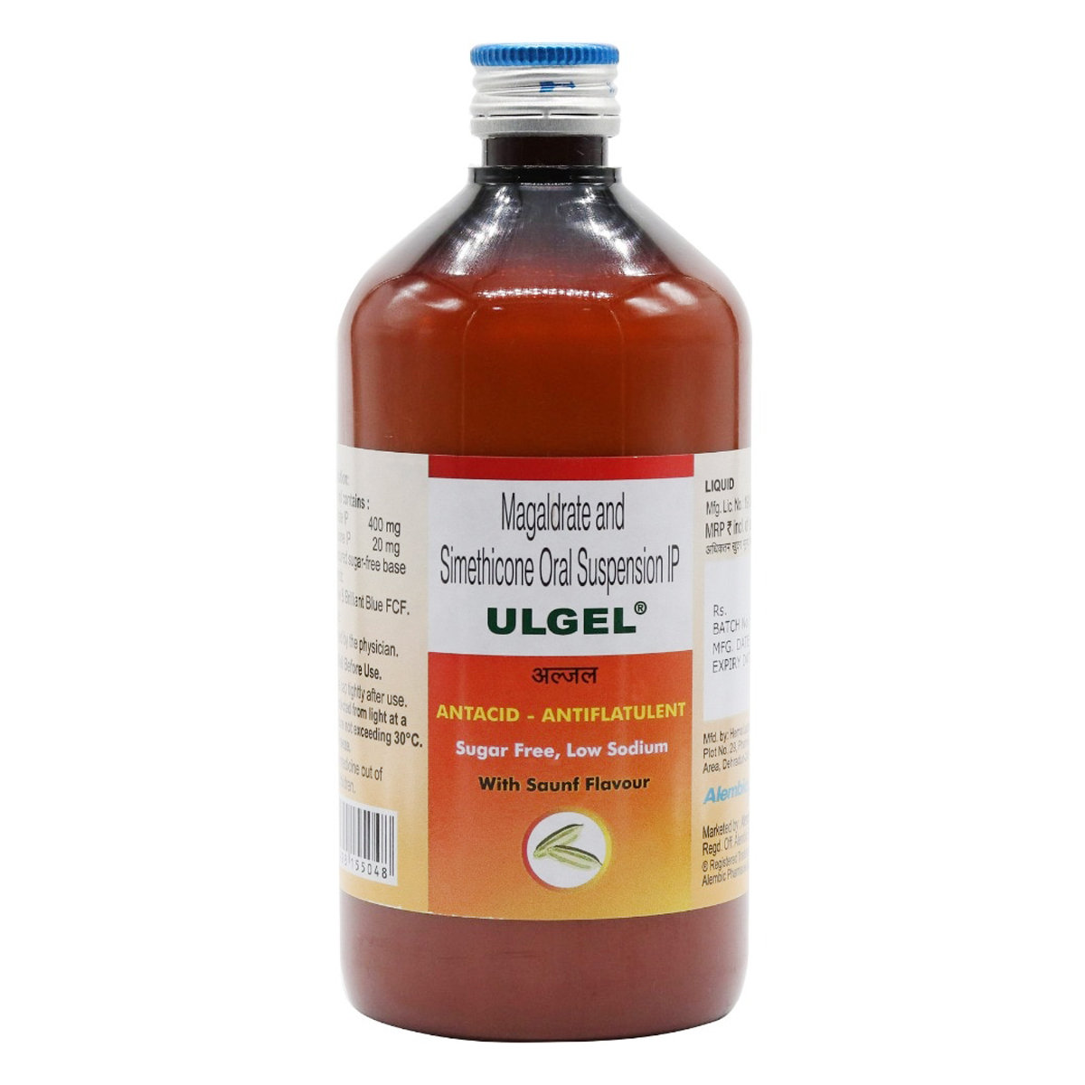 Ulgel Sugar Free Saunf Flavour Suspension 450 ml, Pack of 1 Suspension Ulgel Sugar Free Saunf Flavour Suspension 450 ml, Pack of 1 Suspension