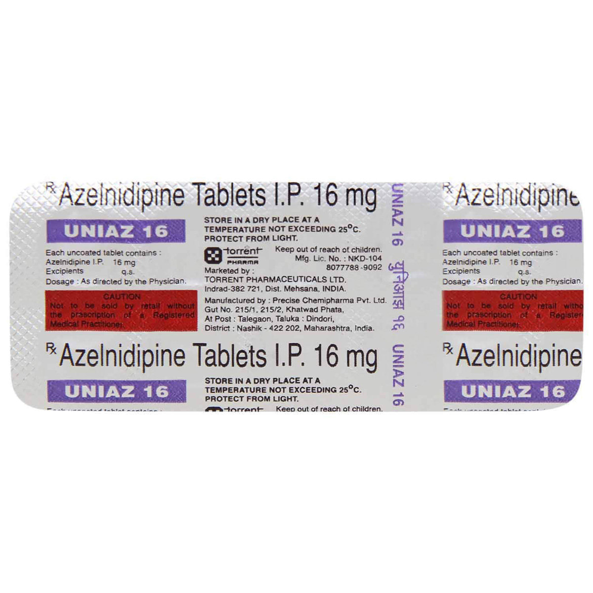 Uniaz 16 Tablet 10's, Pack of 10 TABLETS Uniaz 16 Tablet 10's, Pack of 10 TABLETS