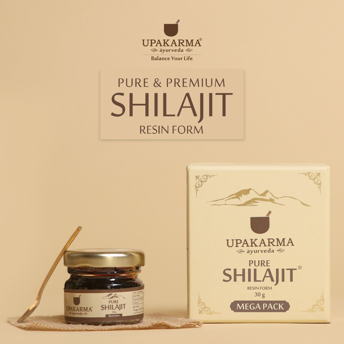 Upakarma Ayurveda Pure Shilajit Resin Form, 30 gm, Pack of 1 Upakarma Ayurveda Pure Shilajit Resin Form, 30 gm, Pack of 1
