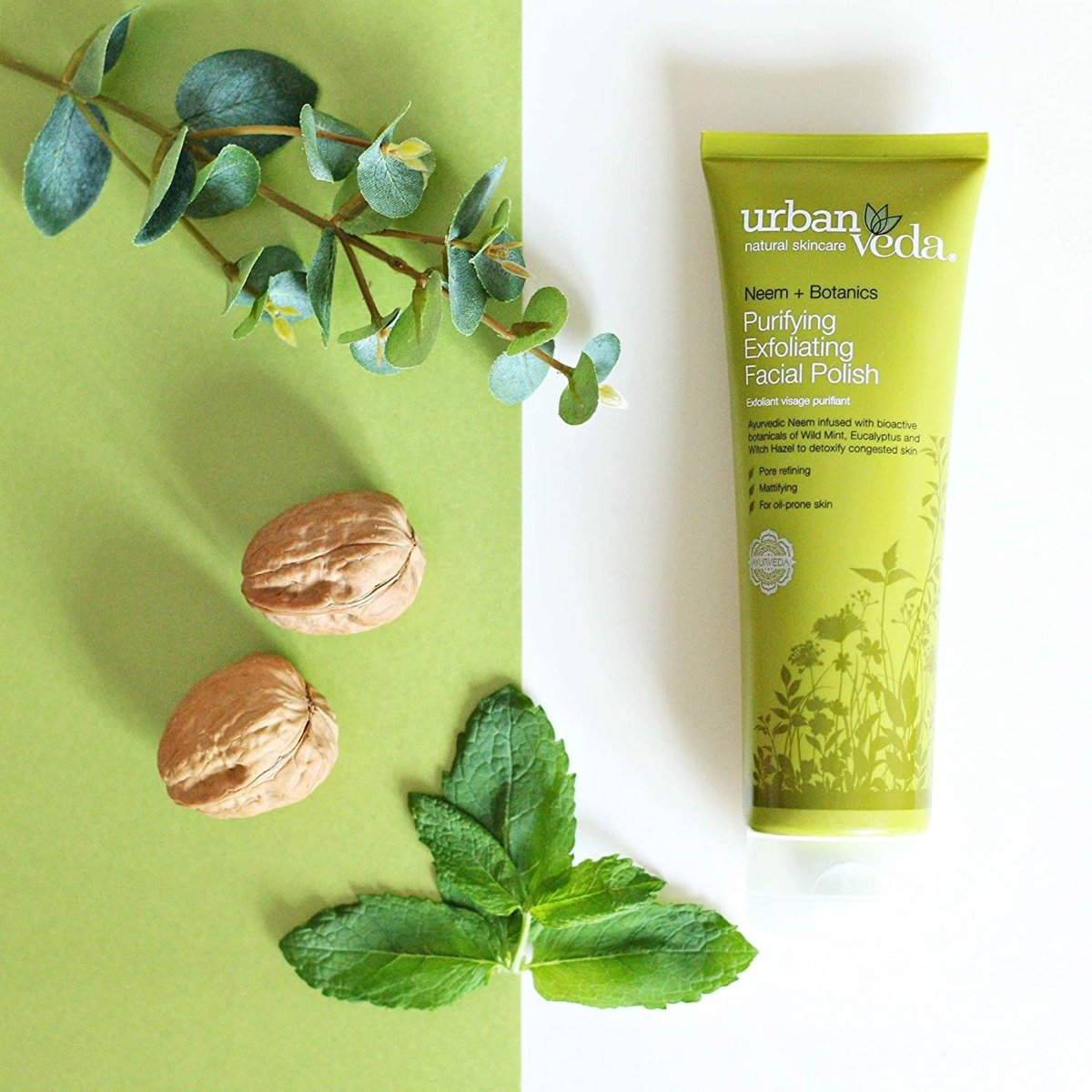 Urbanveda Purifying Exfoliating Facial Polish 125 ml | Neem, Wild Mint, Witch Hazel, Eucalyptus | Deep Cleansing | Pore Refining | For Oil Prone Skin, Pack of 1 Urbanveda Purifying Exfoliating Facial Polish 125 ml | Neem, Wild Mint, Witch Hazel, Eucalyptus | Deep Cleansing | Pore Refining | For Oil Prone Skin, Pack of 1