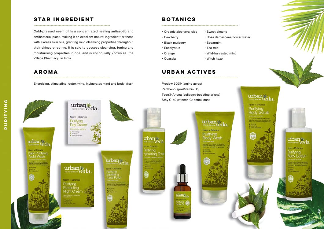 Urban Veda Purifying Hydrating Toner 150 ml | Neem, Aloe Vera, Provitamin B5, Amino Acids | Pore Refining | Clarify Congested Skin | pH Balanced | For Oil Prone Skin, Pack of 1 Urban Veda Purifying Hydrating Toner 150 ml | Neem, Aloe Vera, Provitamin B5, Amino Acids | Pore Refining | Clarify Congested Skin | pH Balanced | For Oil Prone Skin, Pack of 1