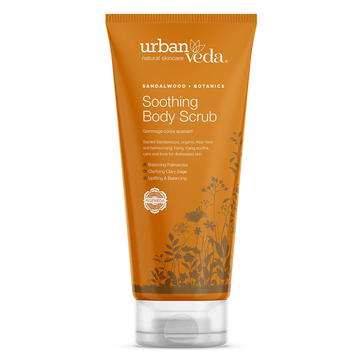 Urban Veda Soothing Sandalwood Body Scrub 200 ml | Sandalwood, Organic Aloe Vera & Ylang Ylang | Clarifies Skin With Clary Sage | Calm, Sooths Skin | For Destressed Skin, Pack of 1 Urban Veda Soothing Sandalwood Body Scrub 200 ml | Sandalwood, Organic Aloe Vera & Ylang Ylang | Clarifies Skin With Clary Sage | Calm, Sooths Skin | For Destressed Skin, Pack of 1