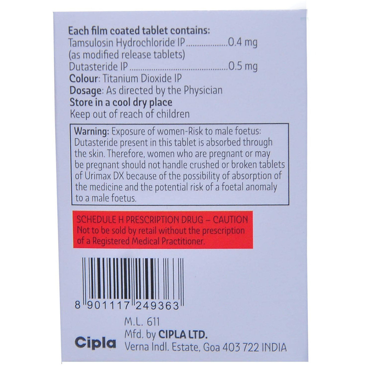 Urimax DX Tablet 30's, Pack of 1 Urimax DX Tablet 30's, Pack of 1