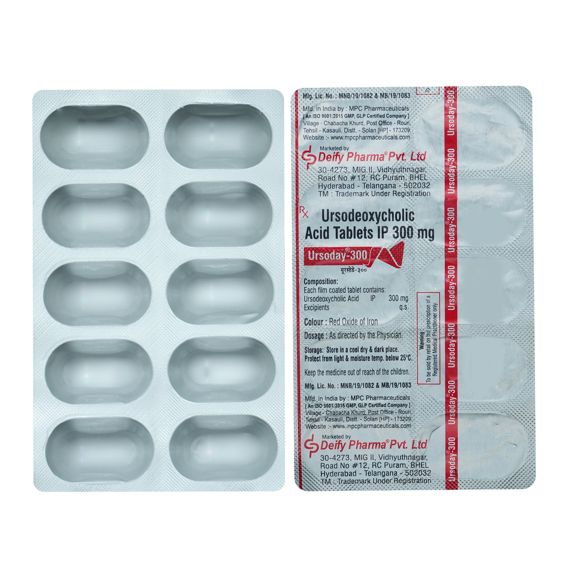 URSODAY 300MG TABLET, Pack of 10 TABLETS URSODAY 300MG TABLET, Pack of 10 TABLETS