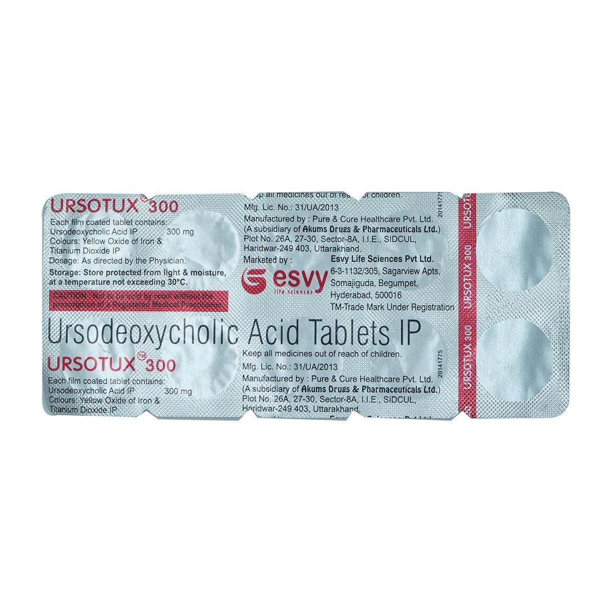 Ursotux 300 mg Tablet 10's, Pack of 10 TabletS Ursotux 300 mg Tablet 10's, Pack of 10 TabletS