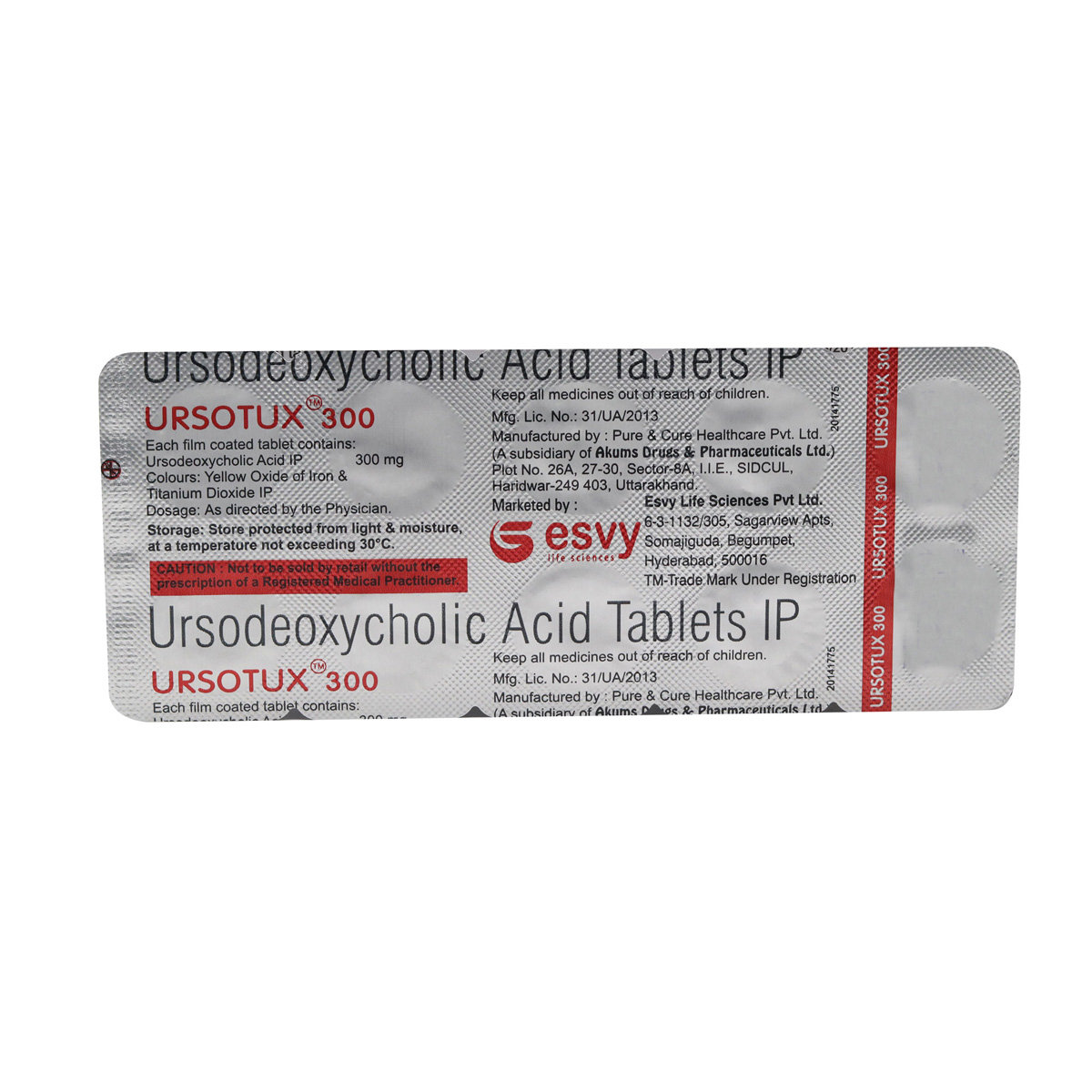 Ursotux 300 mg Tablet 10's, Pack of 10 TabletS Ursotux 300 mg Tablet 10's, Pack of 10 TabletS