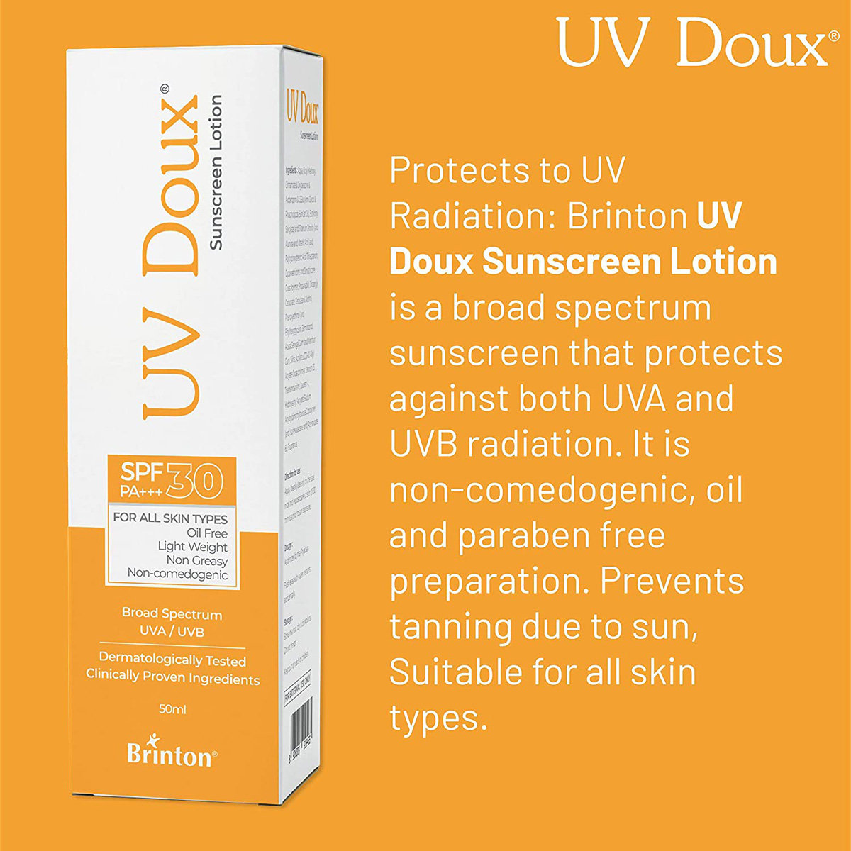 UV Doux SPF30 Sunscreen Lotion 50 ml, Pack of 1 UV Doux SPF30 Sunscreen Lotion 50 ml, Pack of 1
