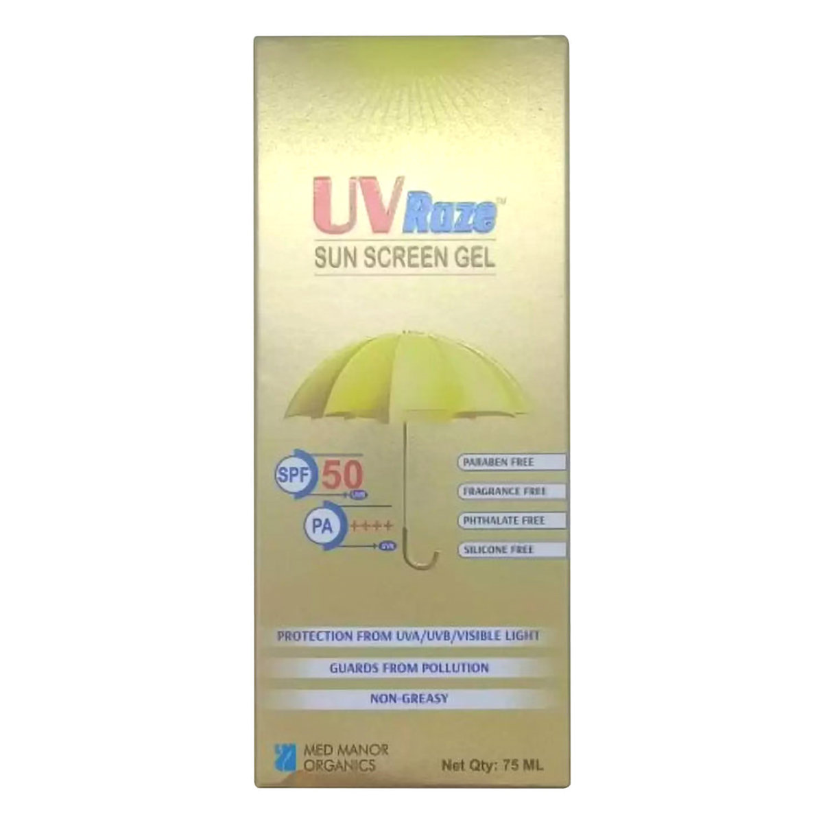 Uv Raze Spf 50+ Pa++++ Sunscreen Gel 75 ml, Pack of 1 Uv Raze Spf 50+ Pa++++ Sunscreen Gel 75 ml, Pack of 1