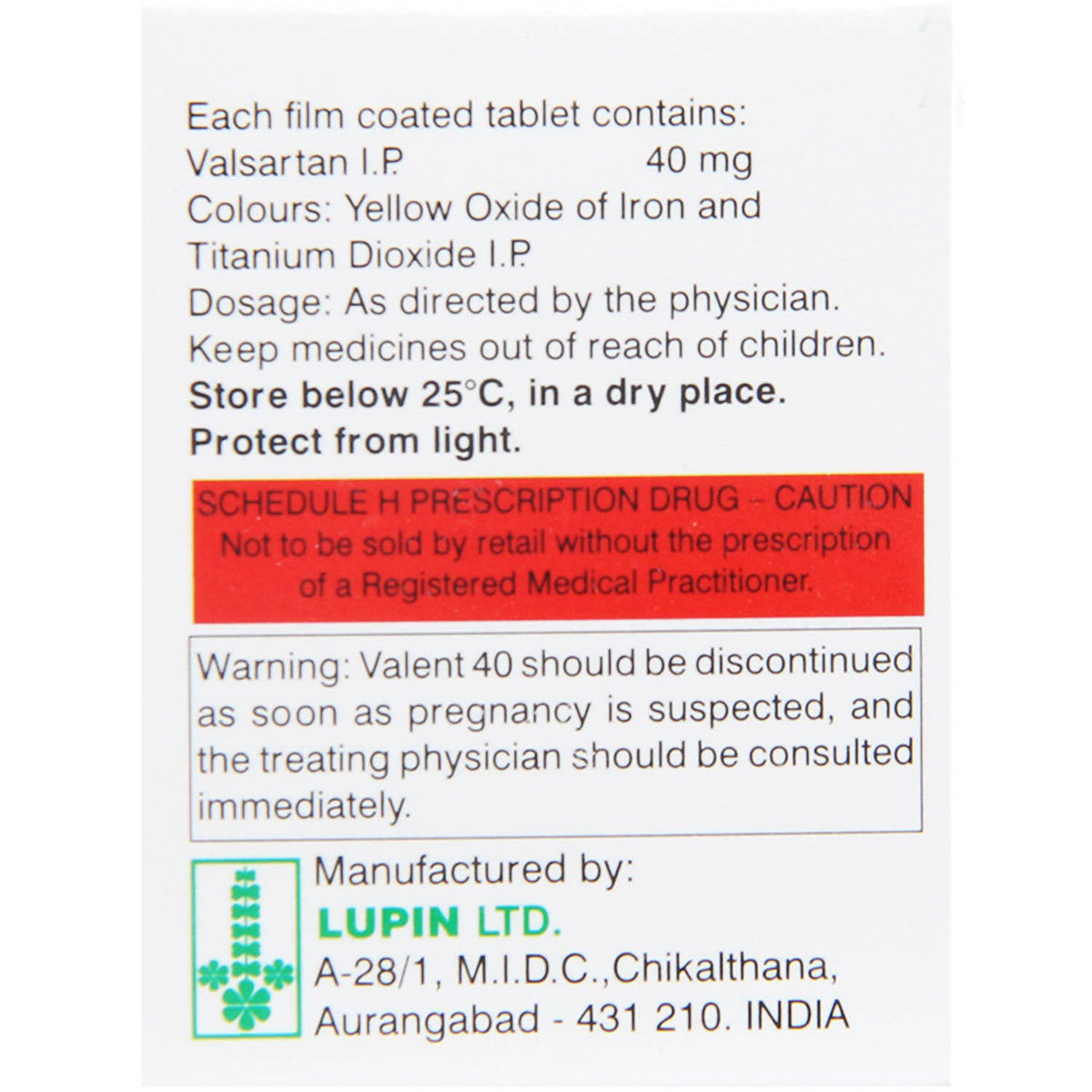 Valent 40 Tablet 10's, Pack of 10 TABLETS Valent 40 Tablet 10's, Pack of 10 TABLETS
