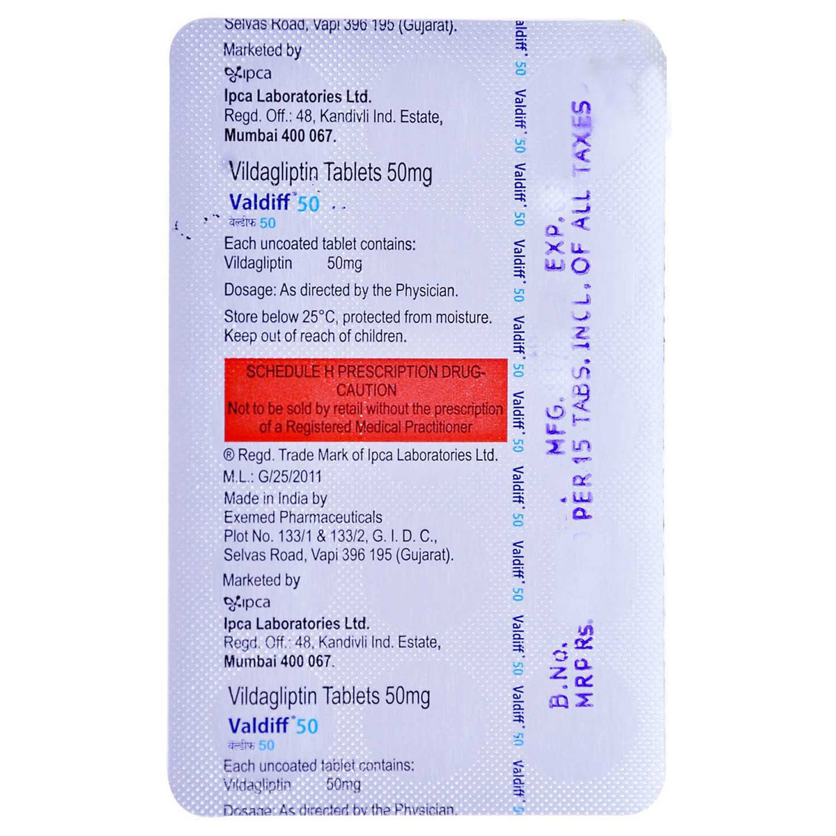 Valdiff 50 Tablet 15's, Pack of 15 TabletS Valdiff 50 Tablet 15's, Pack of 15 TabletS