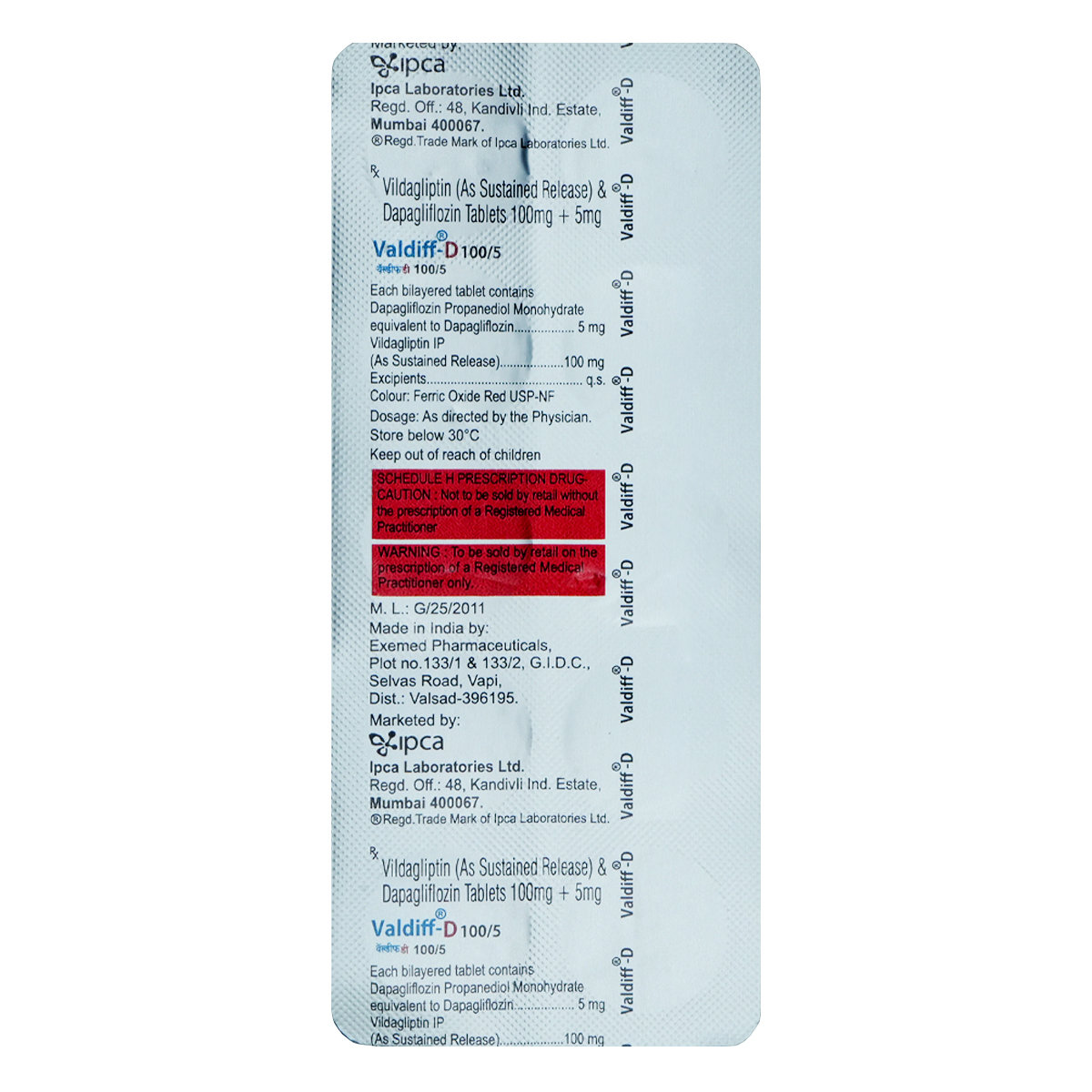 Valdiff-D 100 mg/5 mg Tablet 10's, Pack of 10 Valdiff-D 100 mg/5 mg Tablet 10's, Pack of 10