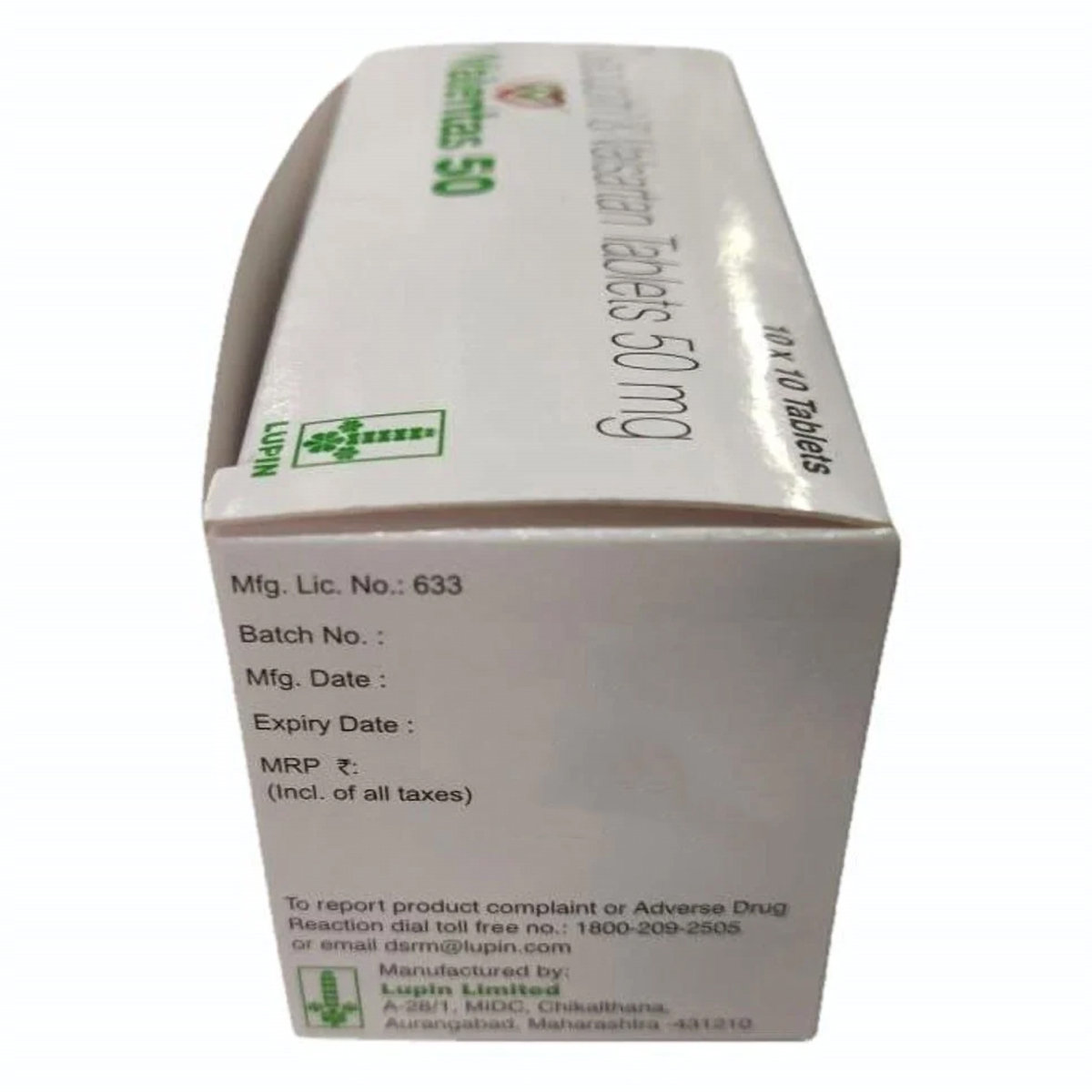 Valentas 50 Tablet 10's, Pack of 10 Valentas 50 Tablet 10's, Pack of 10