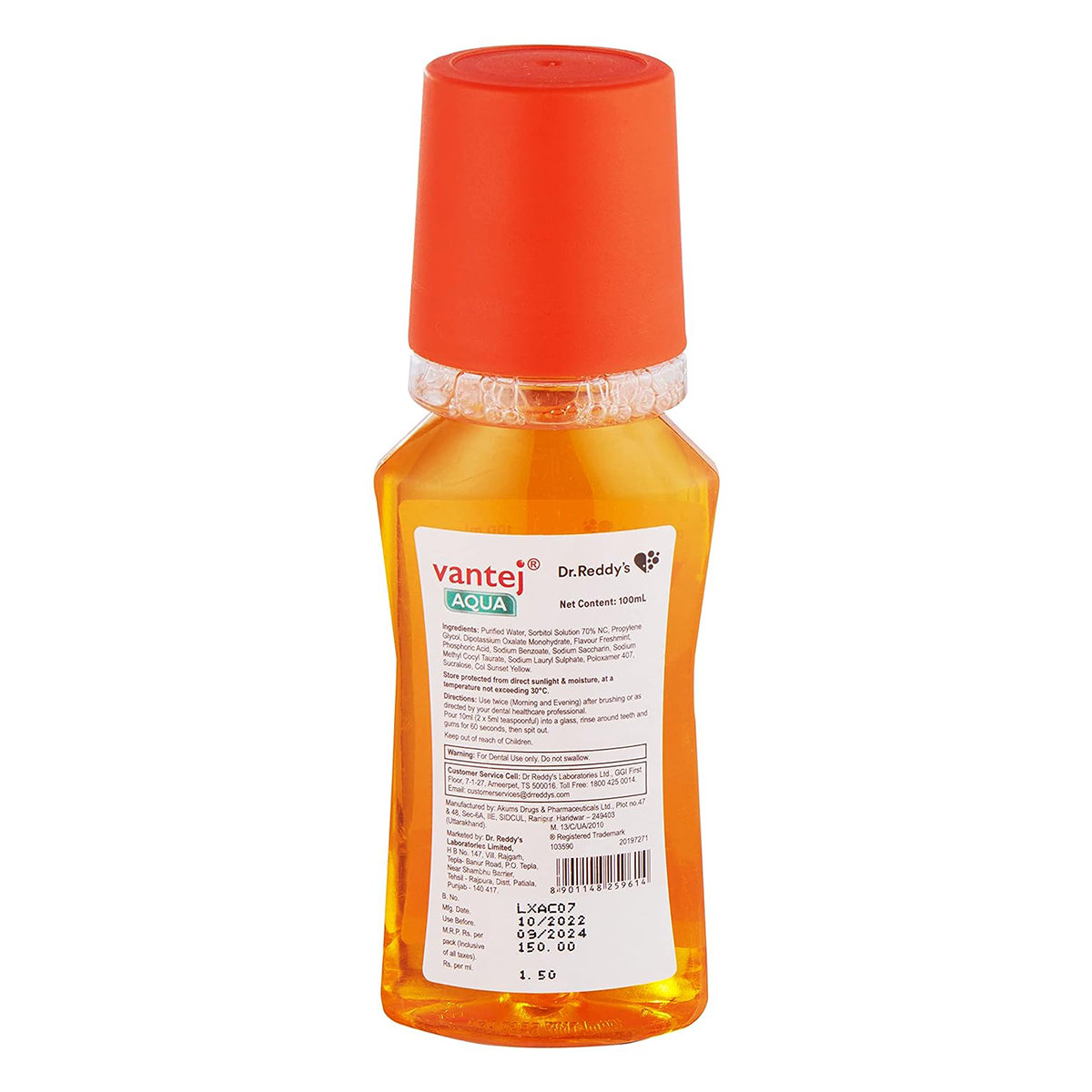 Vantej Aqua Mouth Wash 100 ml, Pack of 1 Vantej Aqua Mouth Wash 100 ml, Pack of 1