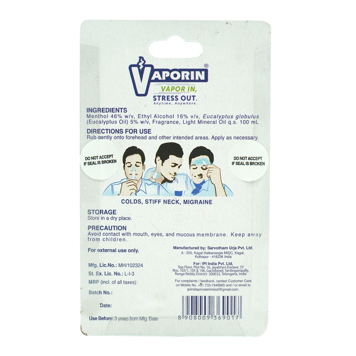 Vaporin Aroma Relaxing Oil Roll-On, 3 ml, Pack of 1 Vaporin Aroma Relaxing Oil Roll-On, 3 ml, Pack of 1