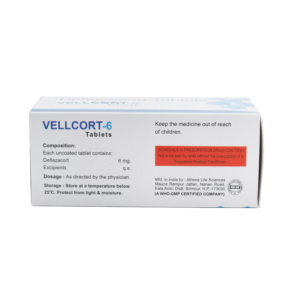 Vellcort 6 mg Tablet 10's, Pack of 10 TabletS Vellcort 6 mg Tablet 10's, Pack of 10 TabletS