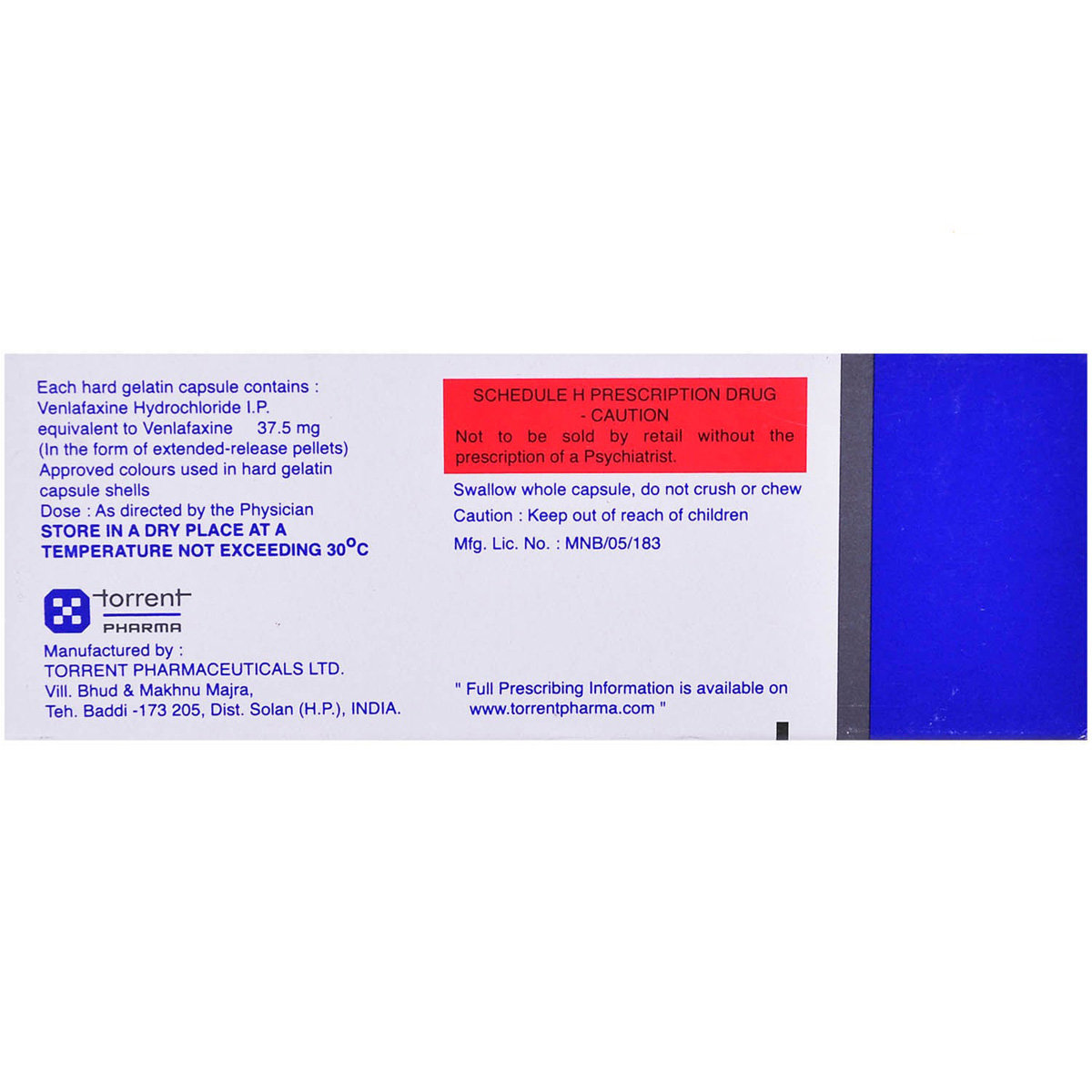 Venlift OD-37.5 Capsule 10's, Pack of 10 CAPSULES Venlift OD-37.5 Capsule 10's, Pack of 10 CAPSULES