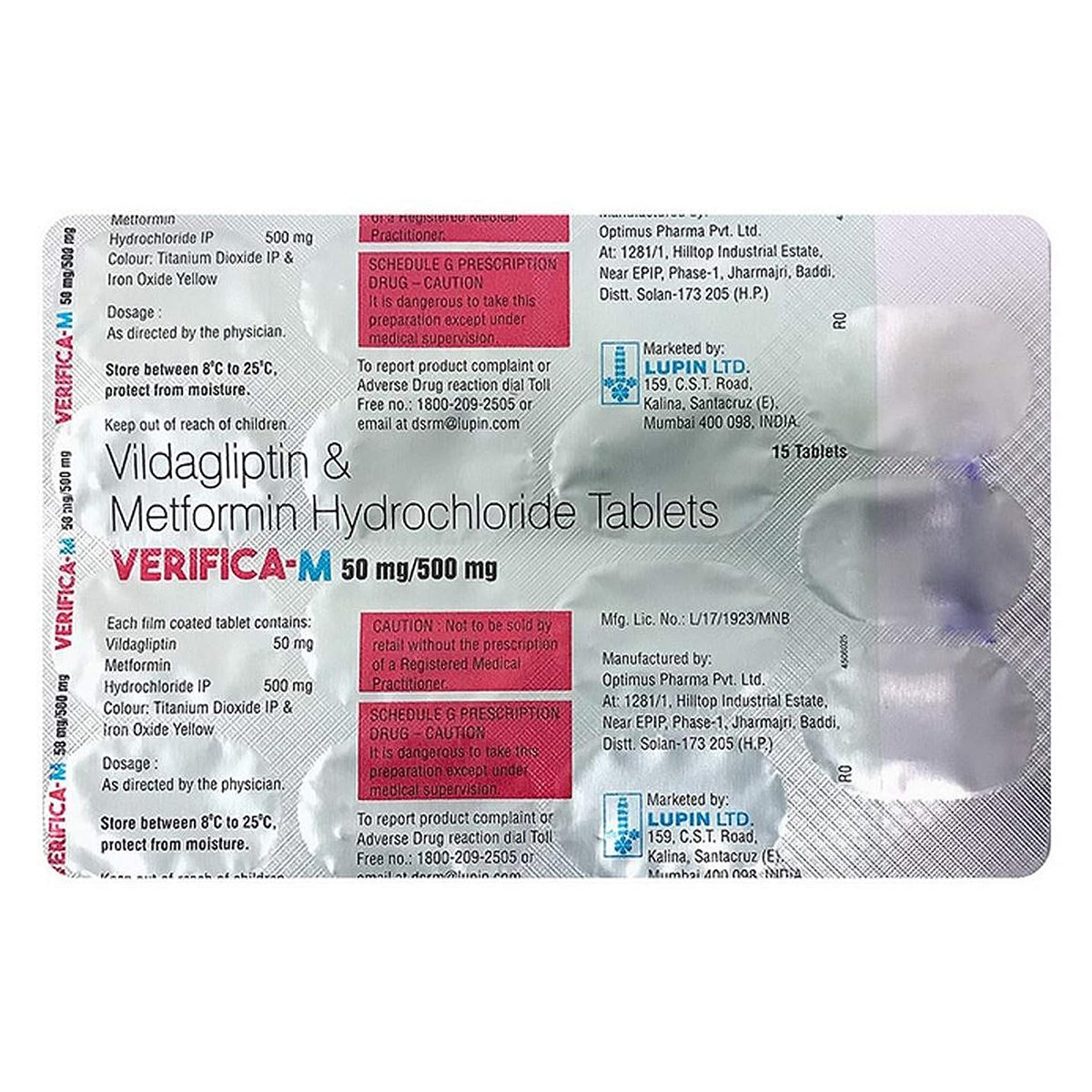 Verifica M 50/500mg Tablet 15's, Pack of 15 TABLETS Verifica M 50/500mg Tablet 15's, Pack of 15 TABLETS