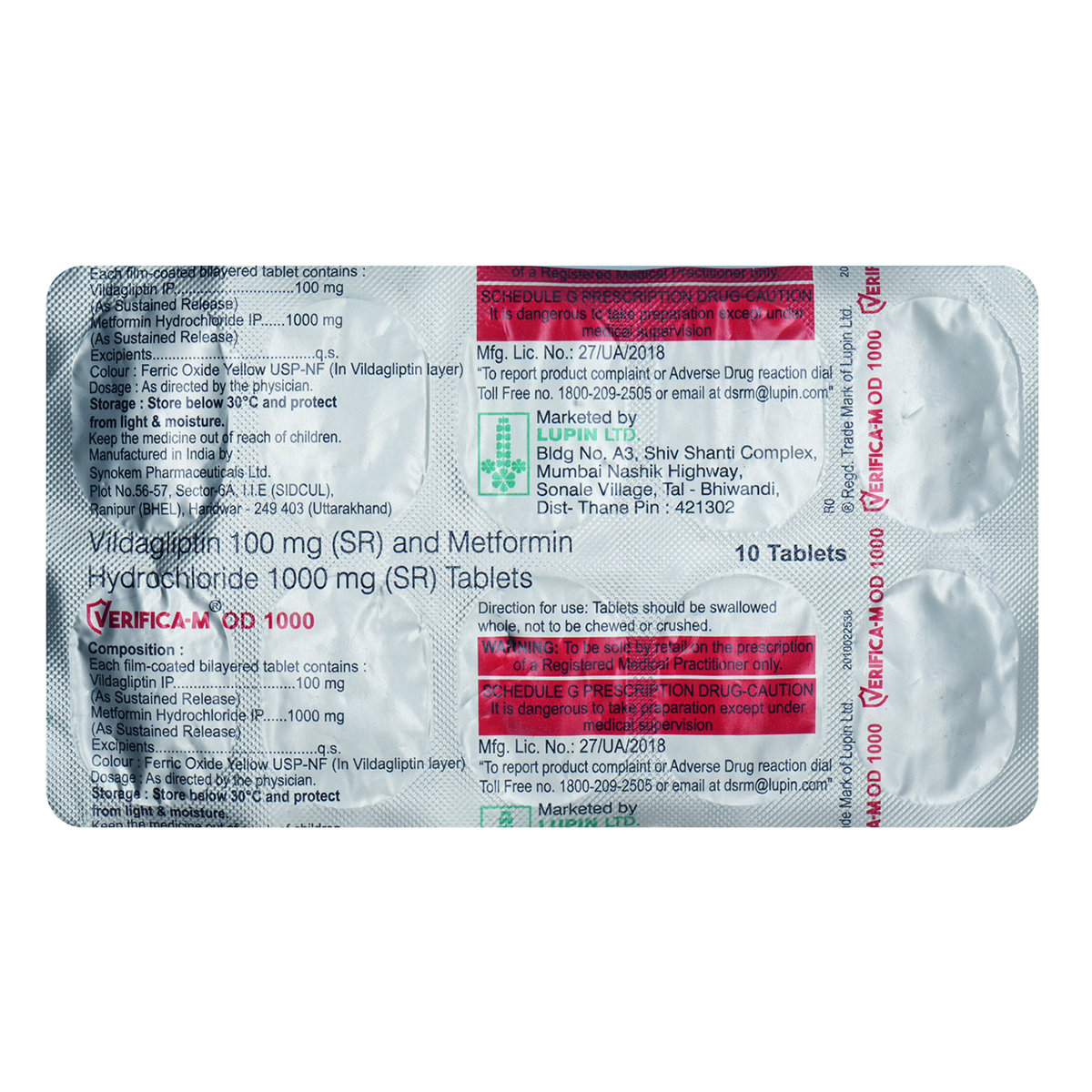 Verifica-M OD 1000 Tablet 10's, Pack of 10 TabletS Verifica-M OD 1000 Tablet 10's, Pack of 10 TabletS