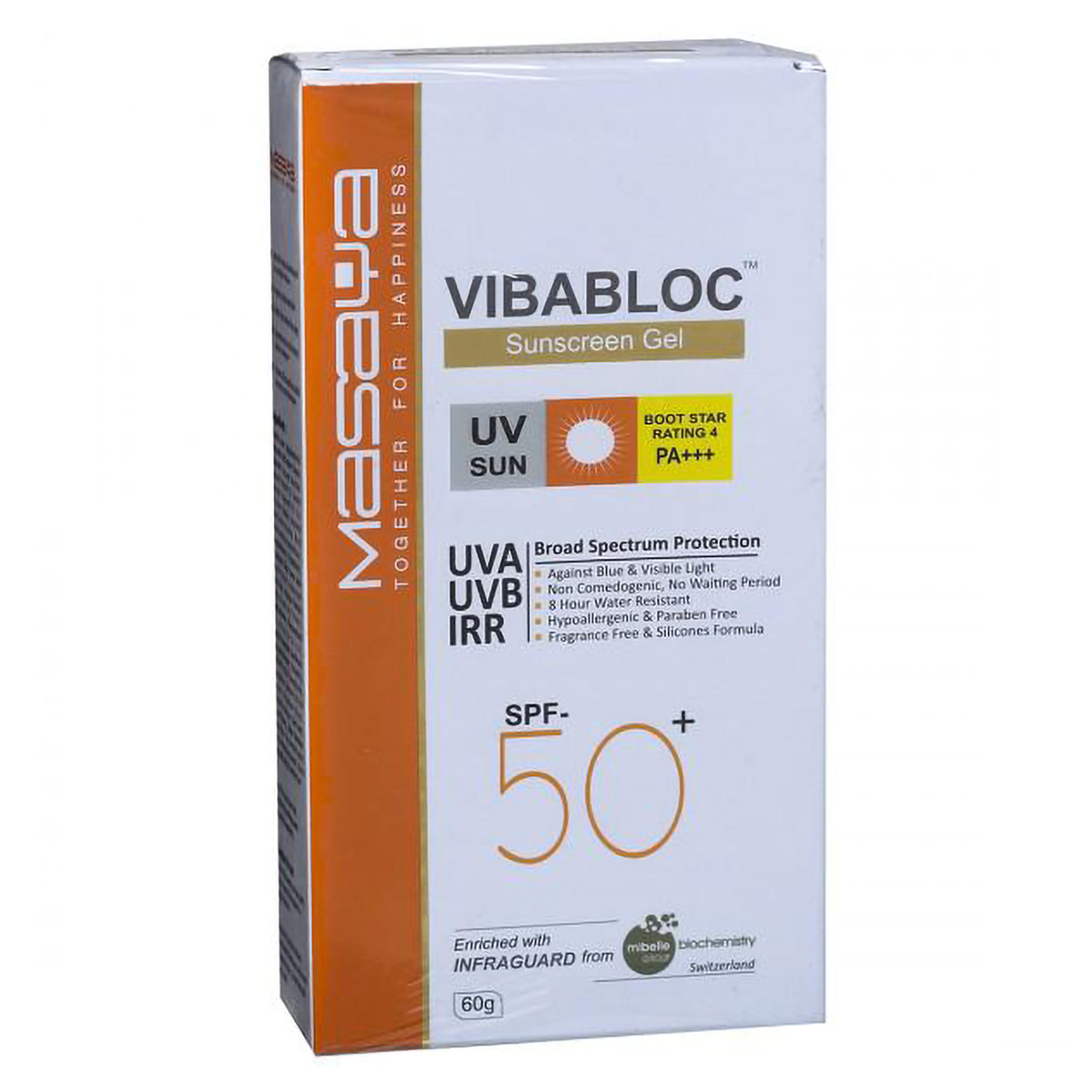 Vibabloc Spf 50+ Pa+++ Suncreen Gel 60 gm, Pack of 1 Vibabloc Spf 50+ Pa+++ Suncreen Gel 60 gm, Pack of 1