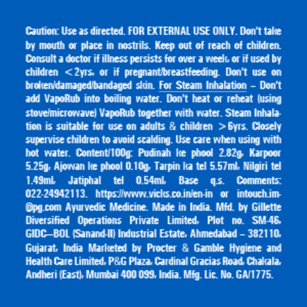 Vicks Vaporub, 10 ml, Pack of 1 Vicks Vaporub, 10 ml, Pack of 1
