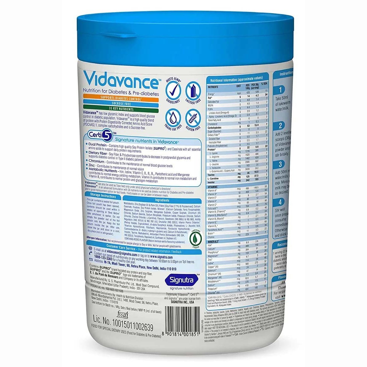 Vidavance Vanilla Powder 400 gm, Pack of 1 Vidavance Vanilla Powder 400 gm, Pack of 1