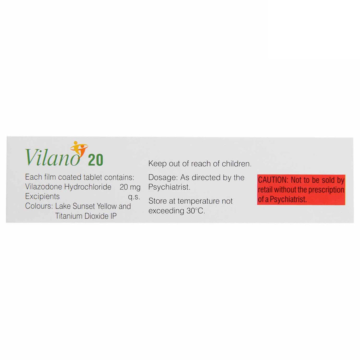 VILANO 20MG TABLET, Pack of 10 TABLETS VILANO 20MG TABLET, Pack of 10 TABLETS