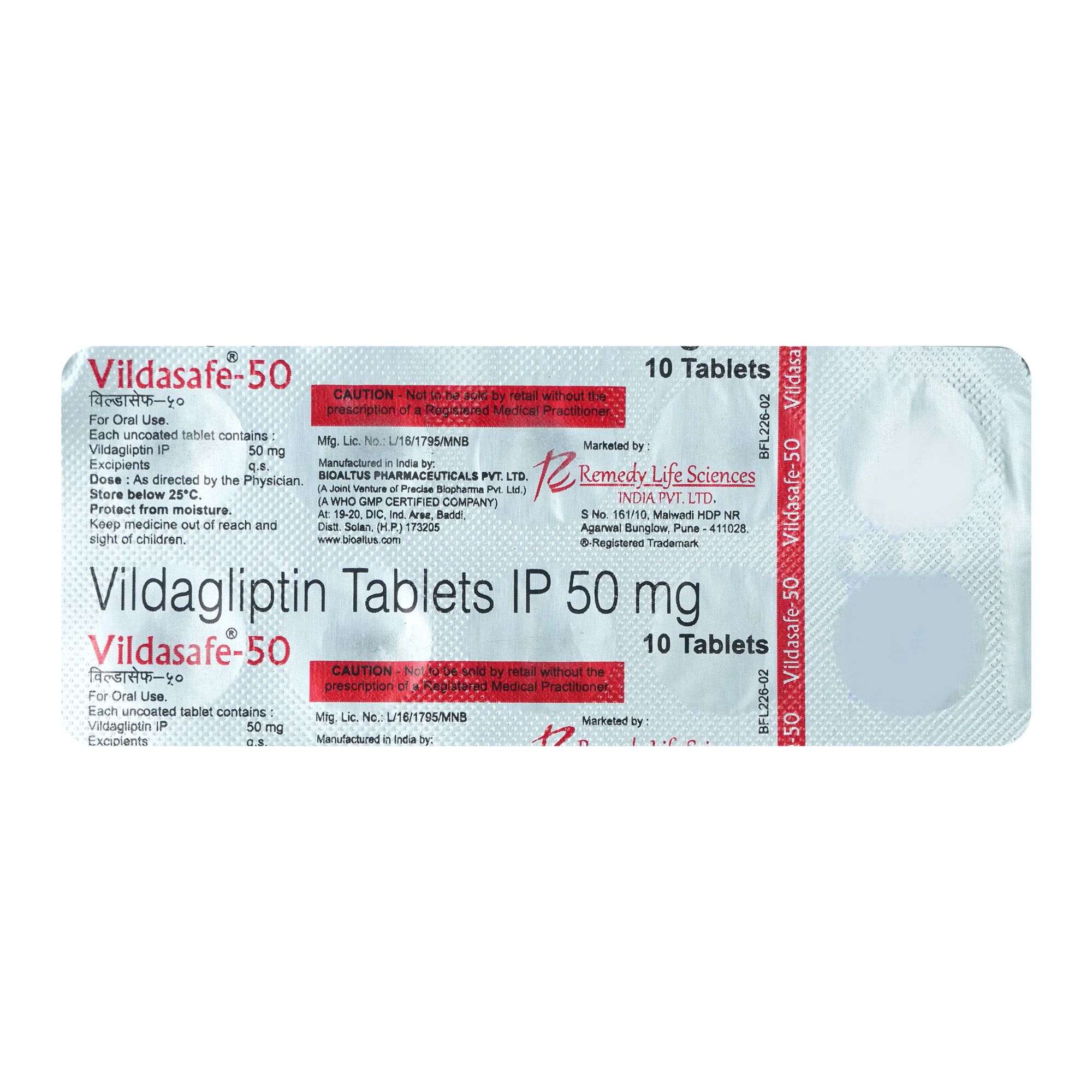 Vildasafe-50 Tablet 10's, Pack of 10 TABLETS Vildasafe-50 Tablet 10's, Pack of 10 TABLETS