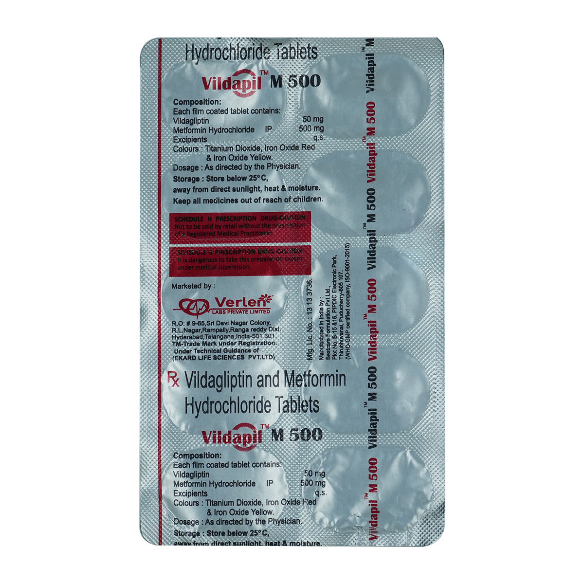 Vildapil M 500 Tablet 10's, Pack of 10 TabletS Vildapil M 500 Tablet 10's, Pack of 10 TabletS