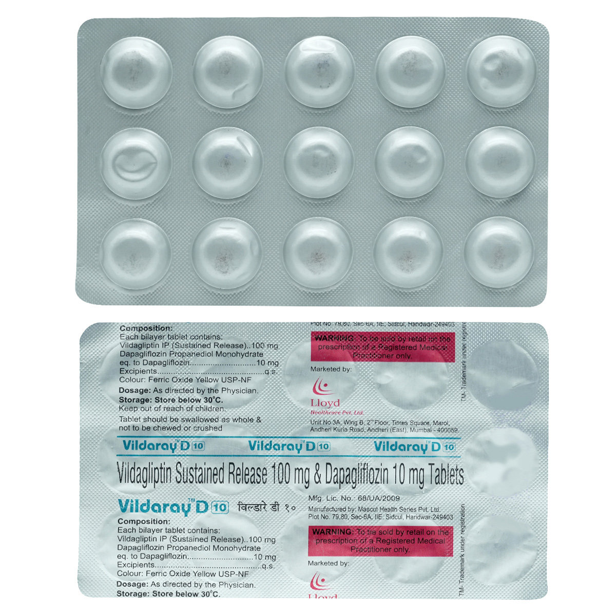 Vildaray D 10 Tablet 15's, Pack of 15 Vildaray D 10 Tablet 15's, Pack of 15