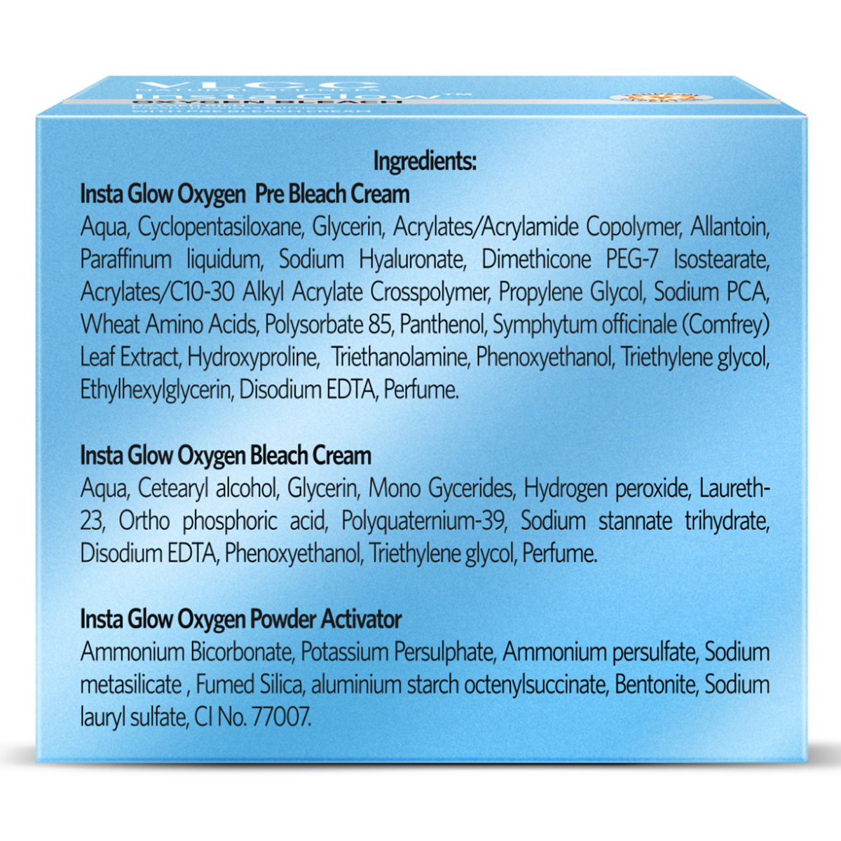 VLCC Insta Glow Oxygen Bleach 21 gm | With Pre Bleach Cream | For Fresh, Flawless Fairness, Pack of 1 VLCC Insta Glow Oxygen Bleach 21 gm | With Pre Bleach Cream | For Fresh, Flawless Fairness, Pack of 1