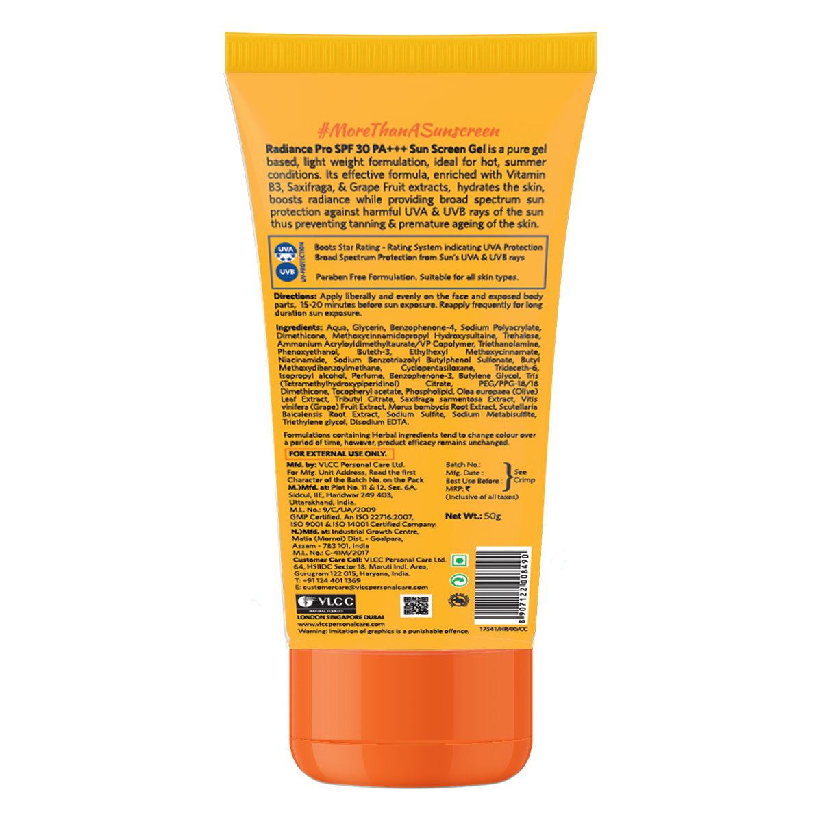 VLCC Radiance Pro SPF 30 PA+++ Sunscreen Gel, 50 gm, Pack of 1 VLCC Radiance Pro SPF 30 PA+++ Sunscreen Gel, 50 gm, Pack of 1
