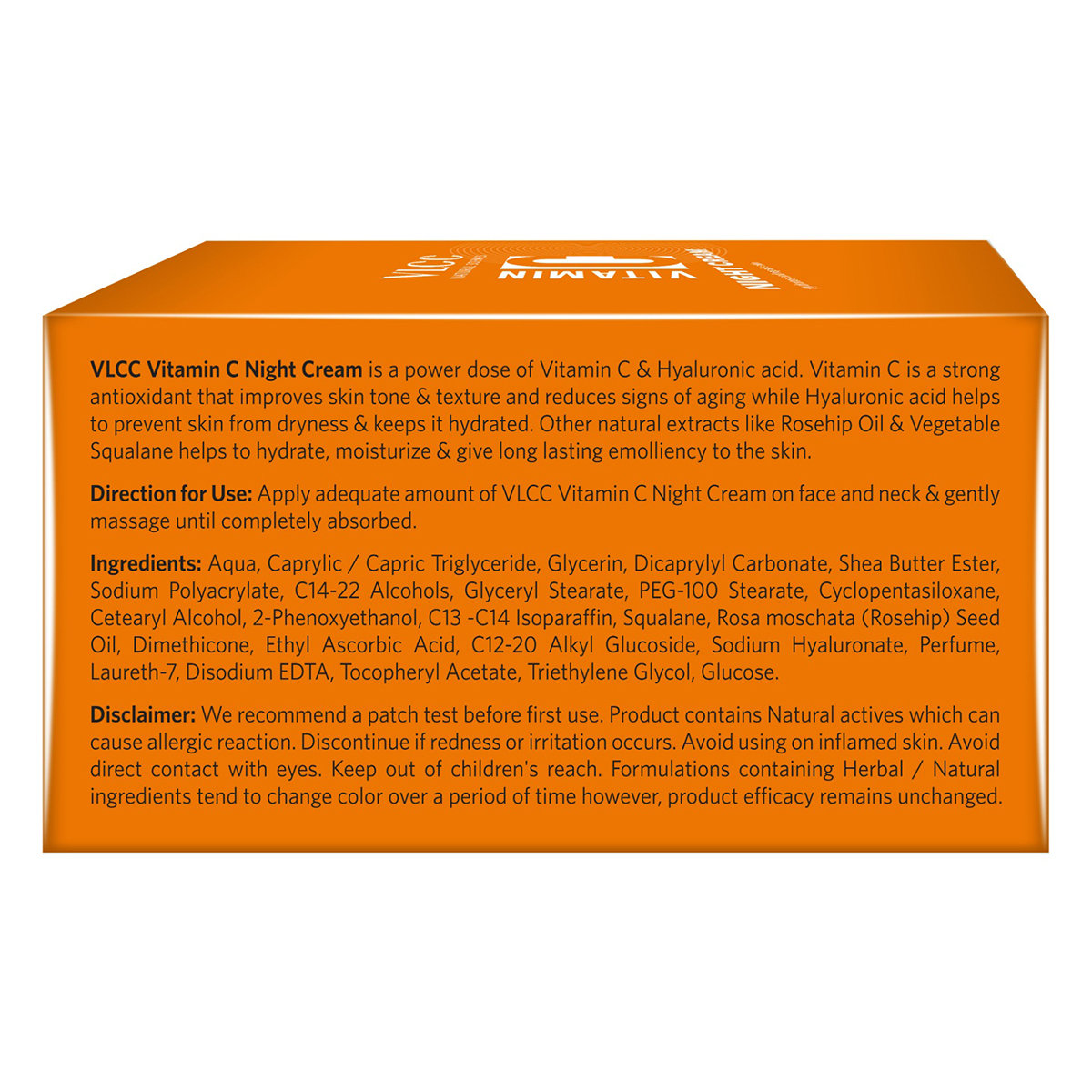 VLCC Vitamin C Night Cream 50 gm | With Vitamin C, Hyaluronic Acid, Vegetable Squalene, Rosehip Oil | Hydrates & Repairs Skin, Pack of 1 VLCC Vitamin C Night Cream 50 gm | With Vitamin C, Hyaluronic Acid, Vegetable Squalene, Rosehip Oil | Hydrates & Repairs Skin, Pack of 1