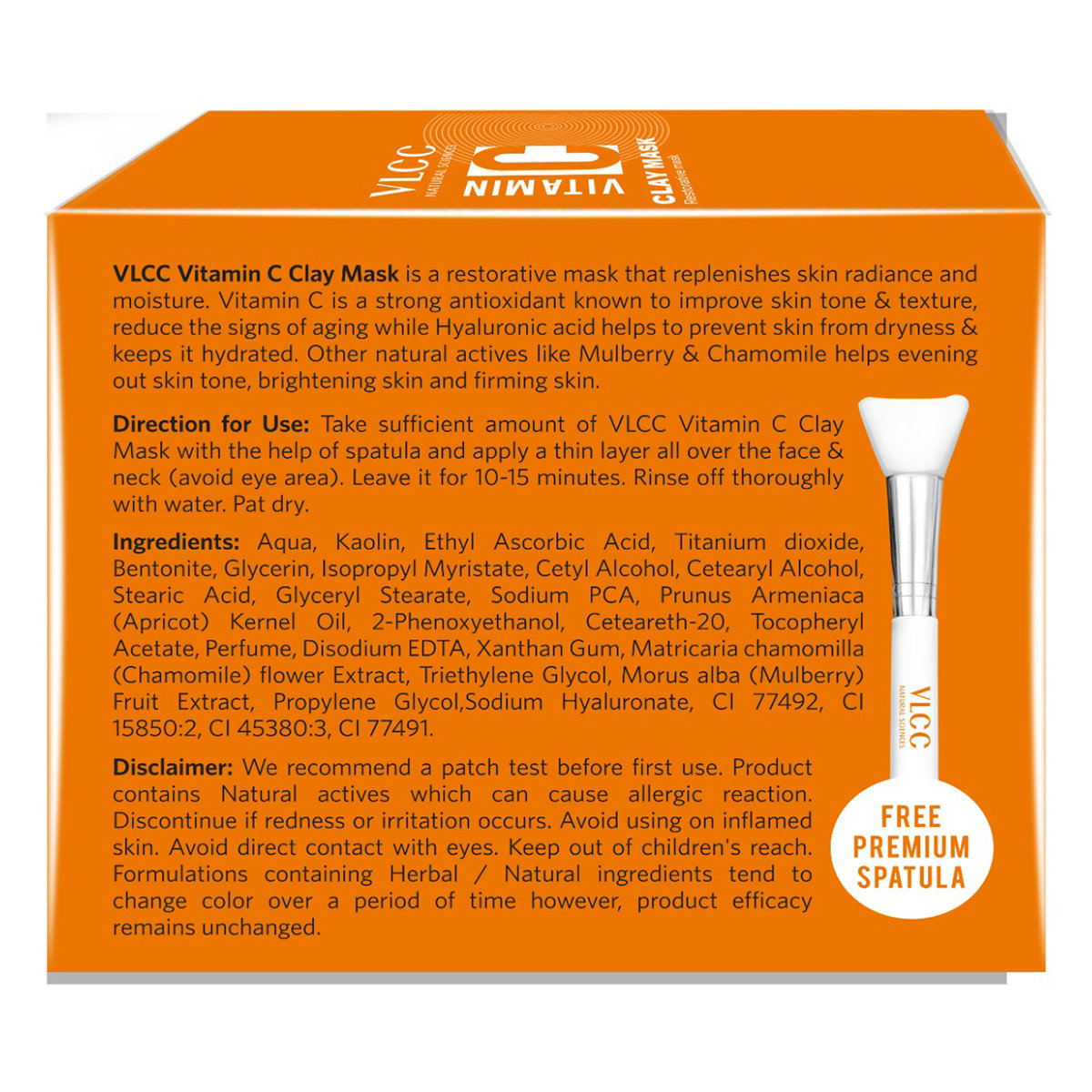 VLCC Vitamin C Clay Mask, 100 gm | Vitamin C, Hyaluronic Acid | Restorative Mask, Pack of 1 VLCC Vitamin C Clay Mask, 100 gm | Vitamin C, Hyaluronic Acid | Restorative Mask, Pack of 1