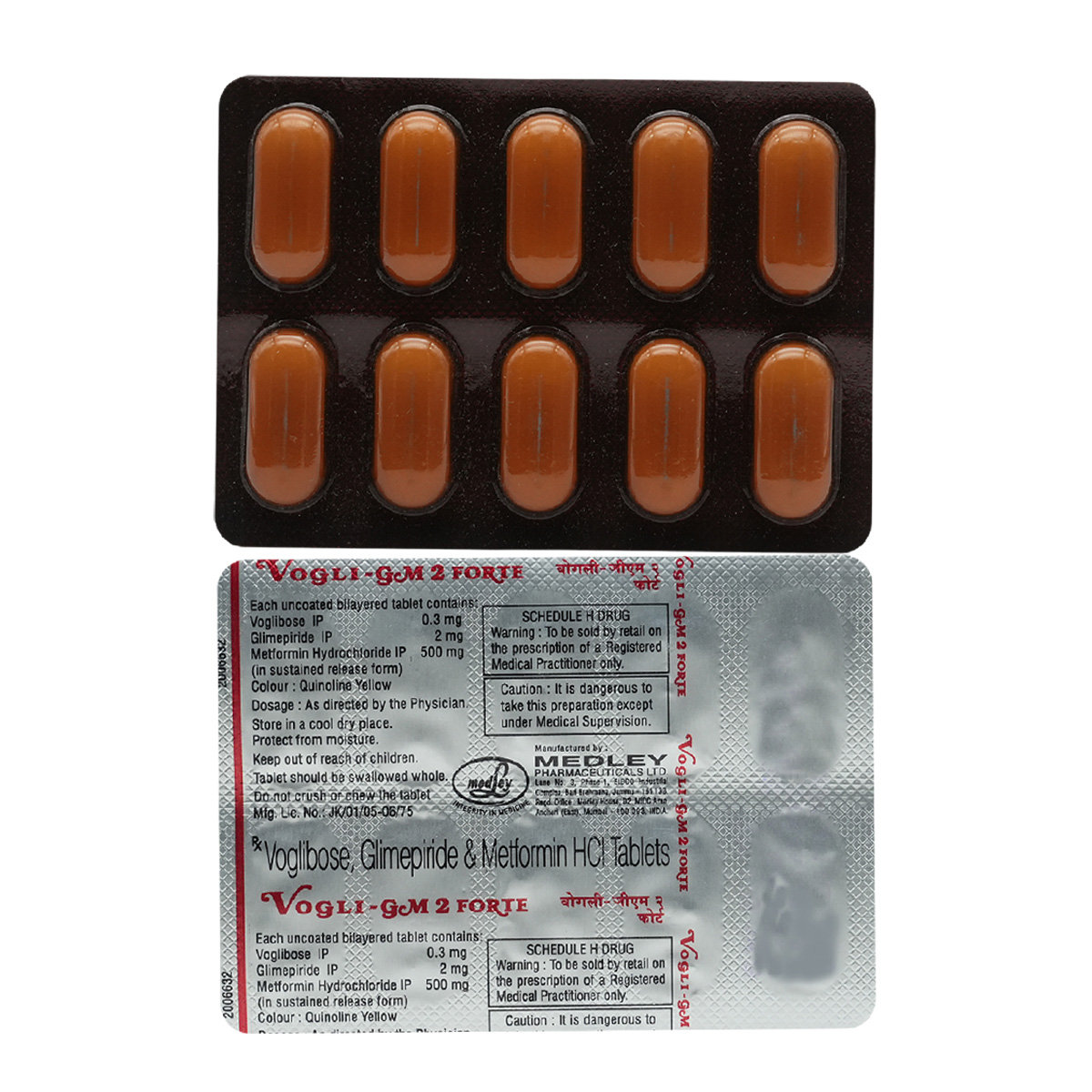 Vogli GM 2 Forte Tablet 10's, Pack of 10 Vogli GM 2 Forte Tablet 10's, Pack of 10