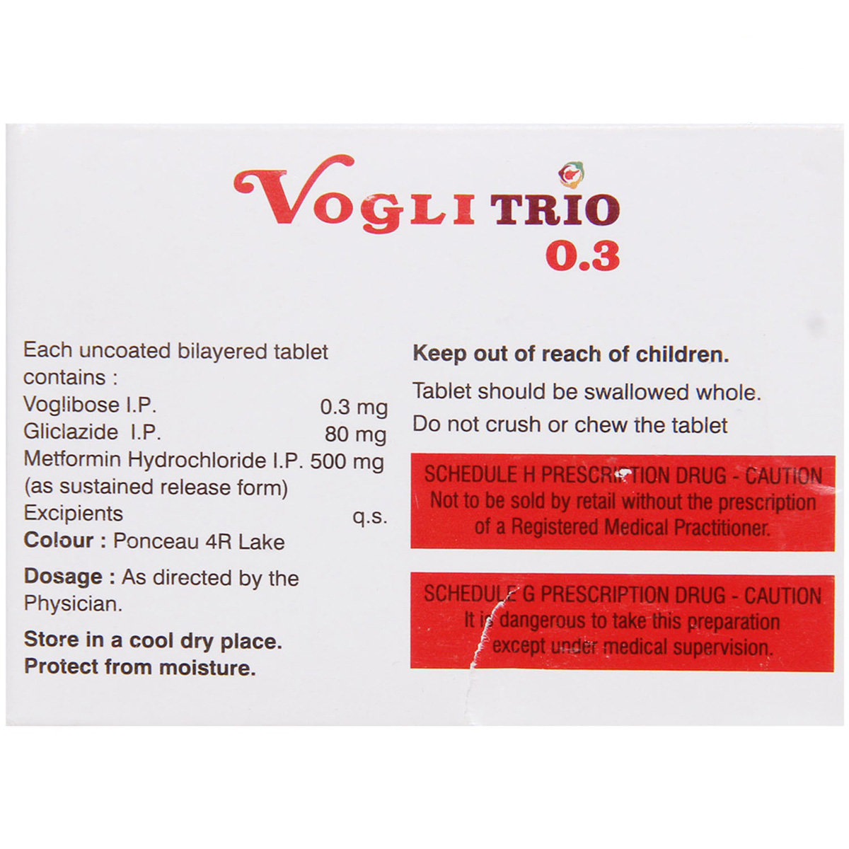 Vogli Trio 0.3 Tablet 10's, Pack of 10 Vogli Trio 0.3 Tablet 10's, Pack of 10