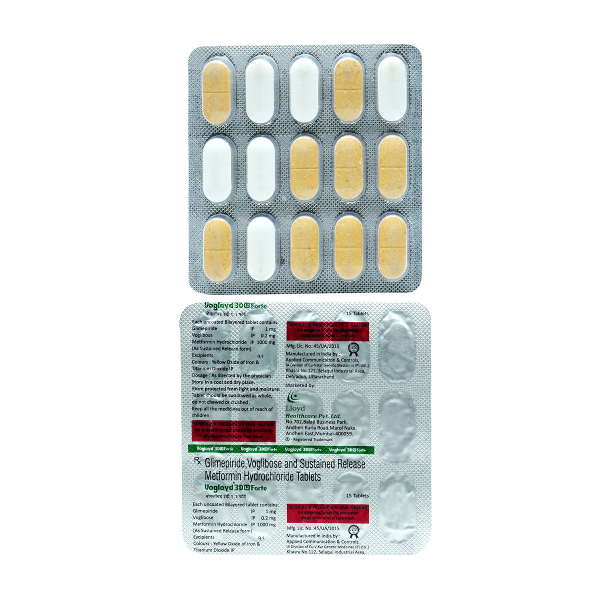 Vogloyd 3D 1.2 Forte Tablet 15's, Pack of 15 TABLETS Vogloyd 3D 1.2 Forte Tablet 15's, Pack of 15 TABLETS