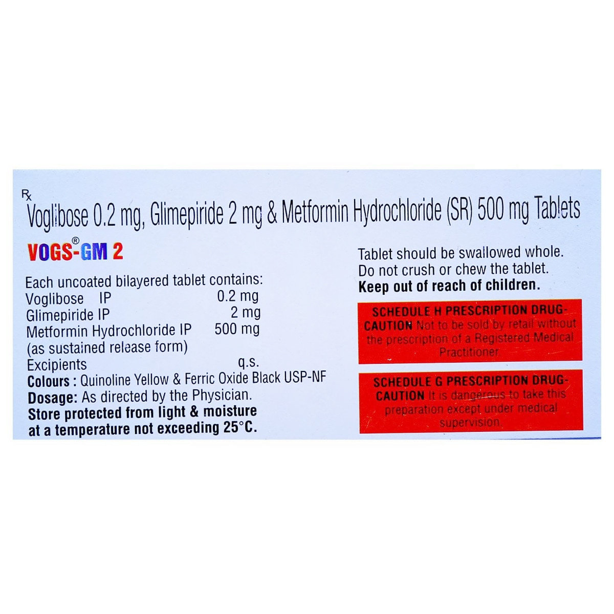 Vogs-GM 2 Tablet 15's, Pack of 15 TABLETS Vogs-GM 2 Tablet 15's, Pack of 15 TABLETS