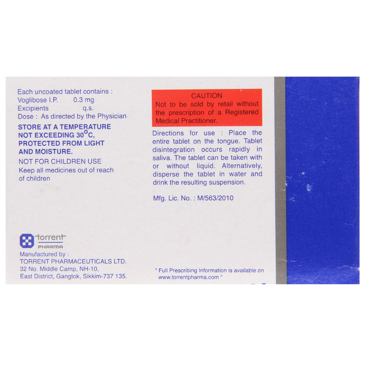 Voglitor MD 0.3 Tablet 15's, Pack of 15 TABLETS Voglitor MD 0.3 Tablet 15's, Pack of 15 TABLETS