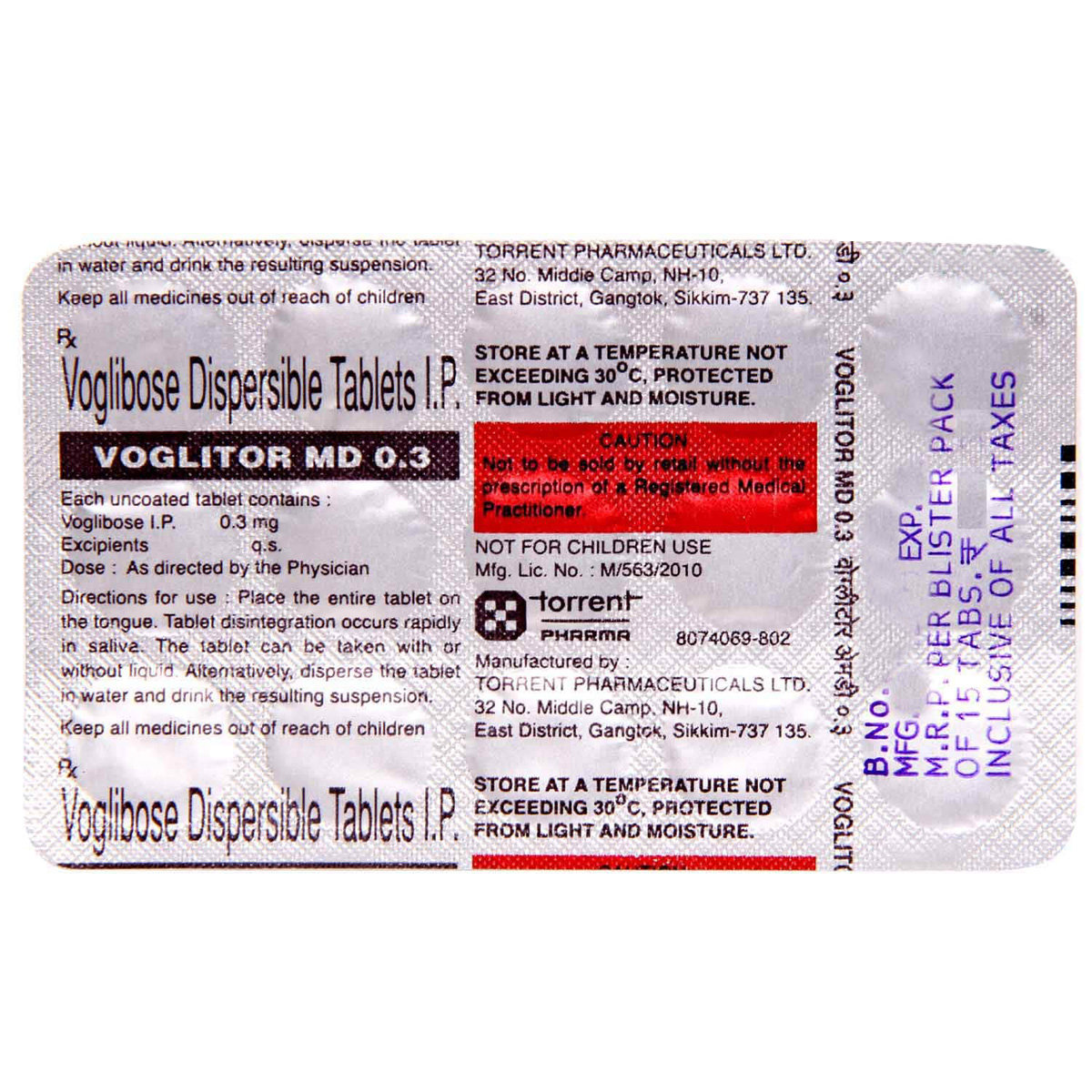 Voglitor MD 0.3 Tablet 15's, Pack of 15 TABLETS Voglitor MD 0.3 Tablet 15's, Pack of 15 TABLETS