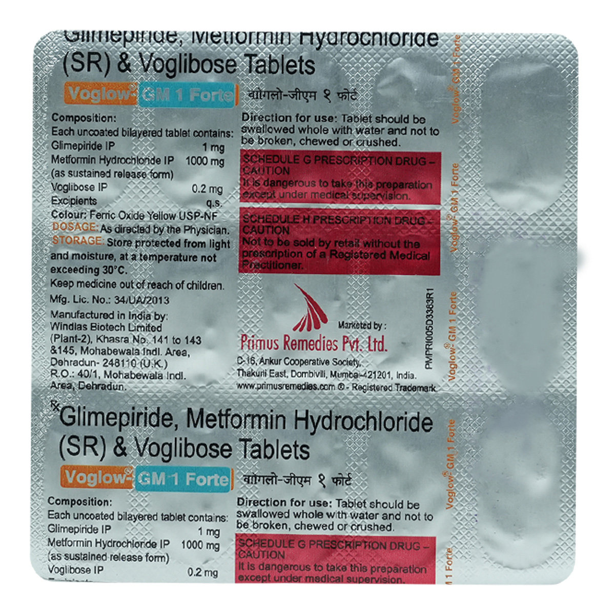 Voglow-GM 1 Forte Tablet 15's, Pack of 15 TABLETS Voglow-GM 1 Forte Tablet 15's, Pack of 15 TABLETS