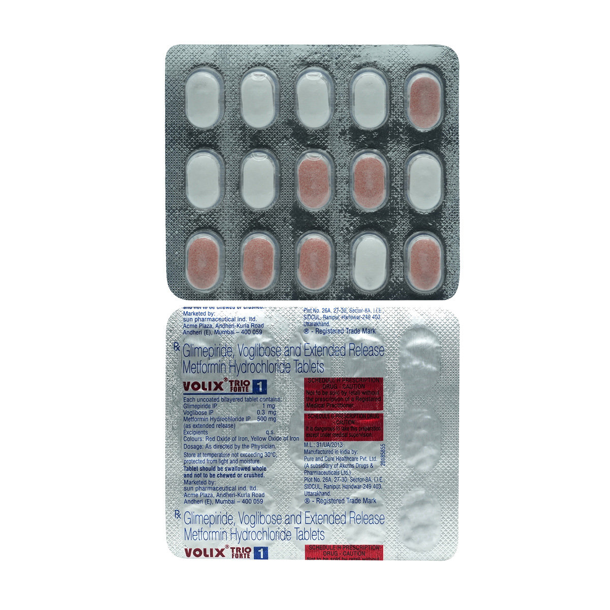 Volix Trio Forte 1 Tablet 15's, Pack of 15 TabletS Volix Trio Forte 1 Tablet 15's, Pack of 15 TabletS