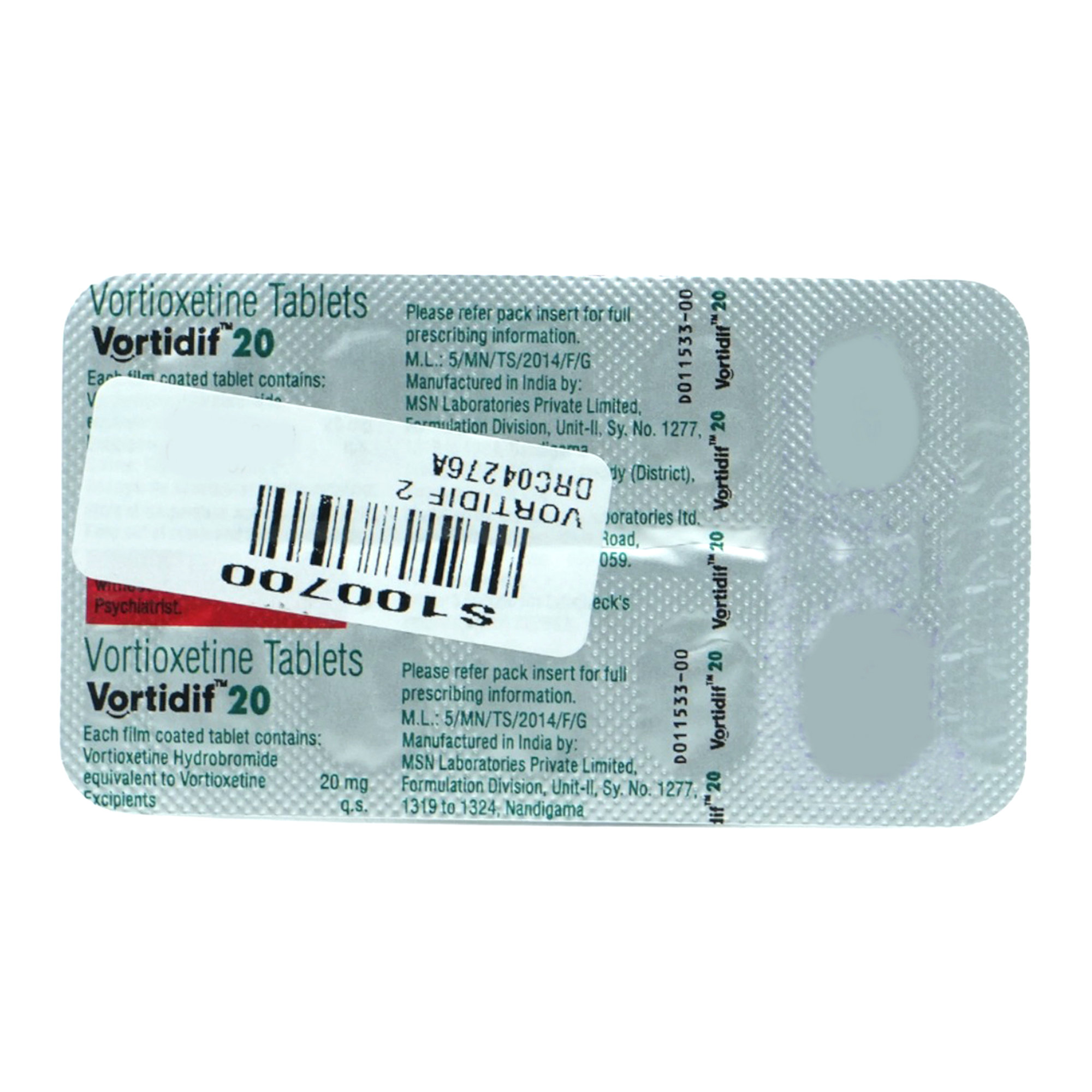 Vortidif 20 Tablet 10's, Pack of 10 TabletS Vortidif 20 Tablet 10's, Pack of 10 TabletS