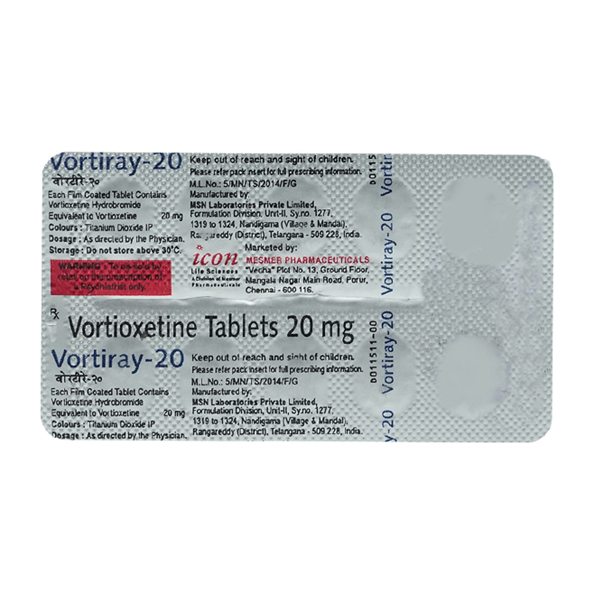 Vortiray-20 Tablet 10's, Pack of 10 TabletS Vortiray-20 Tablet 10's, Pack of 10 TabletS